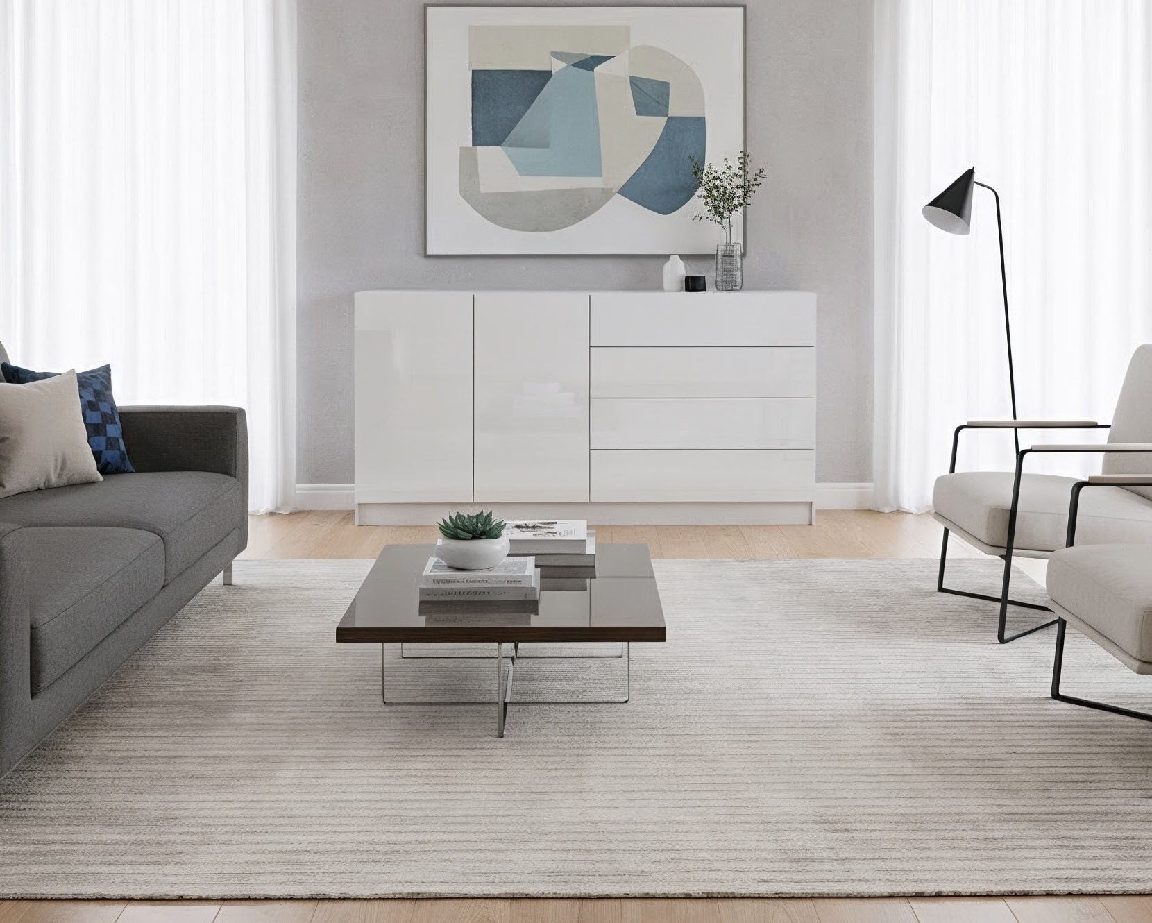 borchardt Möbel Sideboard »Vaasa, Kommode mit 2 Türen und 4 Schubkästen auf Kugelführungen«