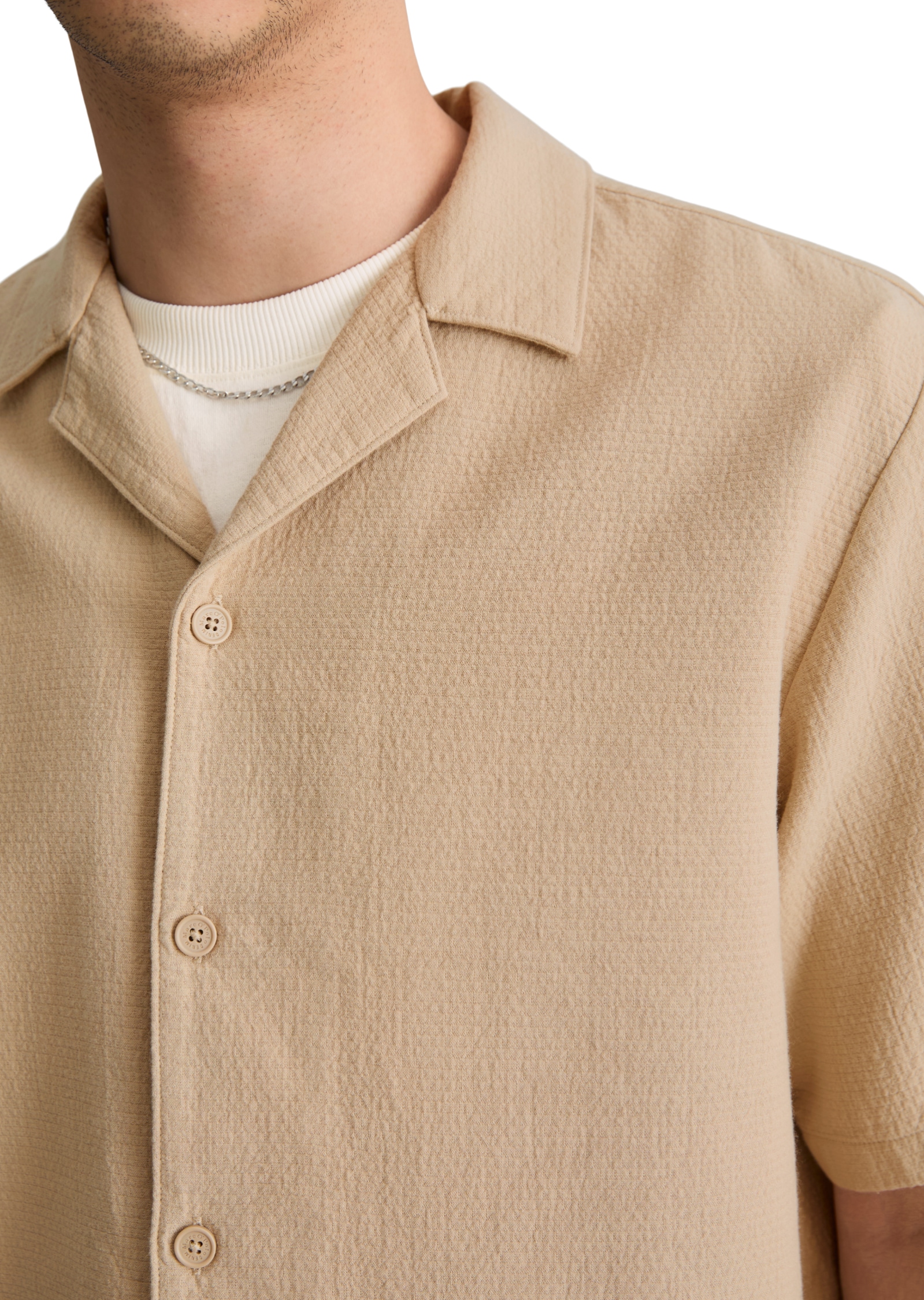 Marc O'Polo DENIM Kurzarmhemd regular aus doppellagigem Bio-Baumwoll-Twill