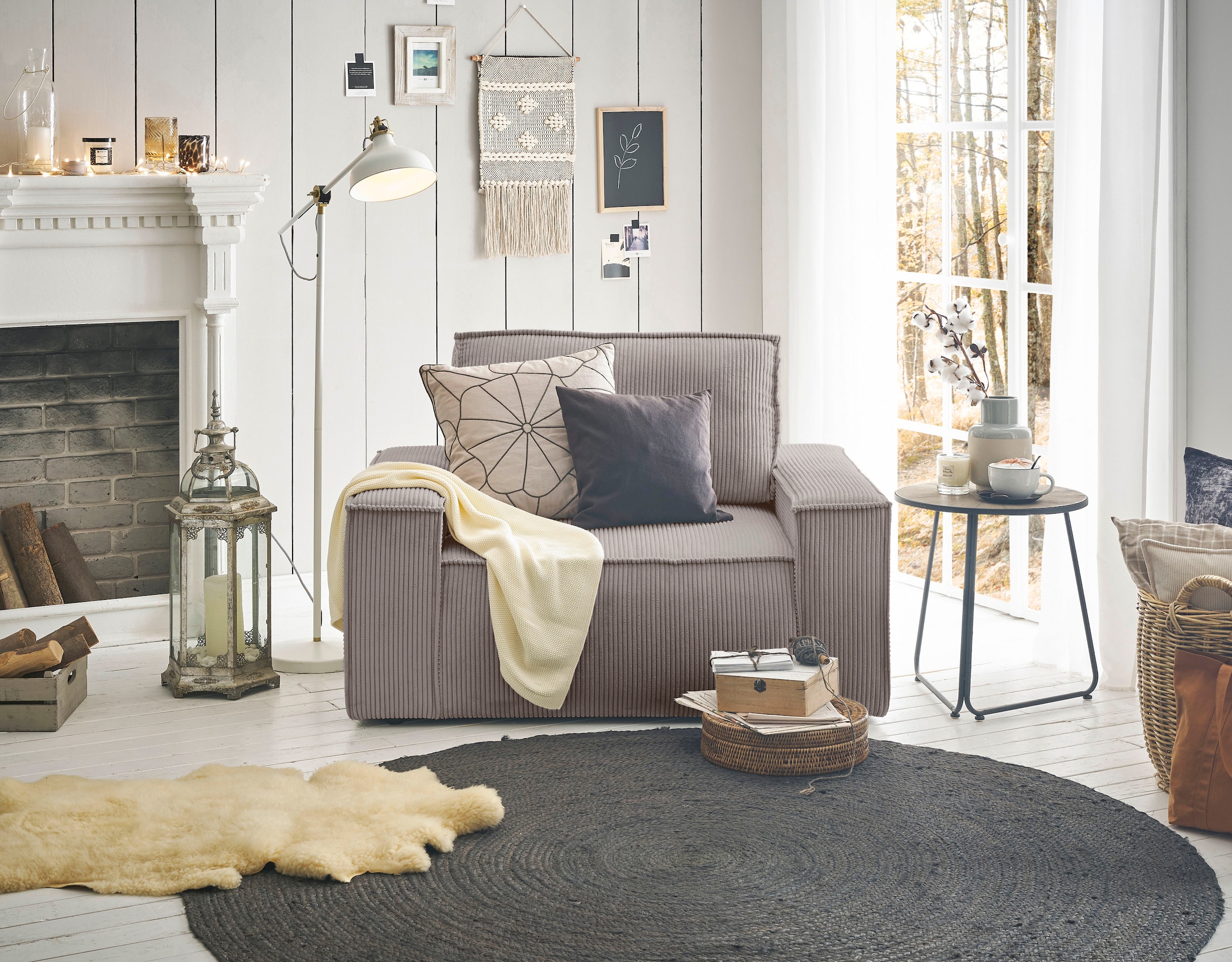 Home affaire Sessel »SHERWOOD, Love-Seat in 3 Stoffarten verfügbar«, passend zur Polster-Serie SHERWOOD