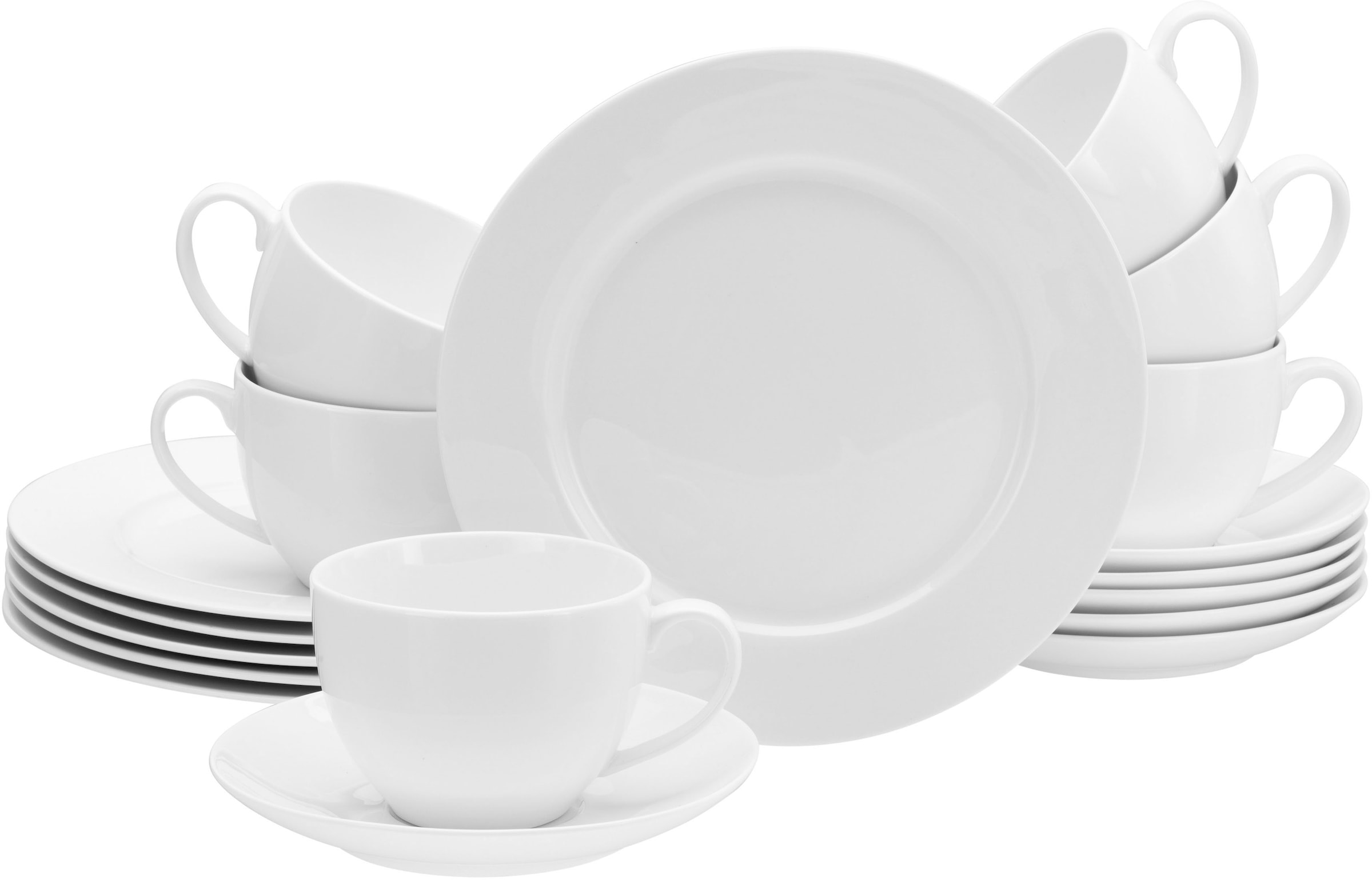 CreaTable Kaffeeservice »Fleur Royal«, (Set, 18 tlg.), extrem dünn, leicht, lichtdurchlässig