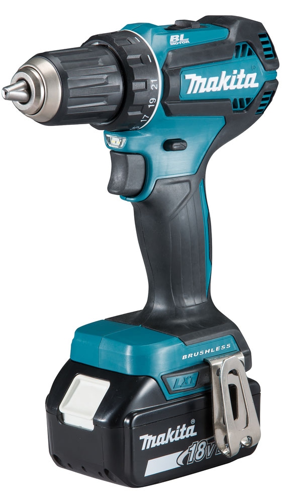 Makita Akku-Bohrschrauber »DDF485RFJ«, inkl. 2 Akkus 18V/3Ah, Ladegerät und Koffer