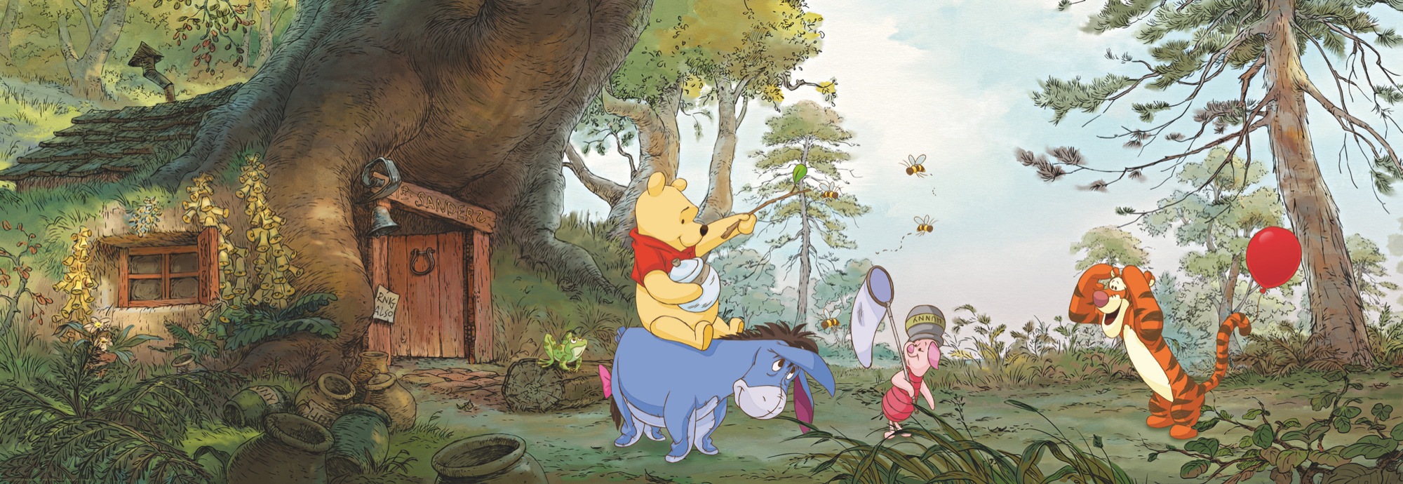 Komar Fototapete »Pooh´s House«, bedruckt-Comic, ausgezeichnet lichtbeständig