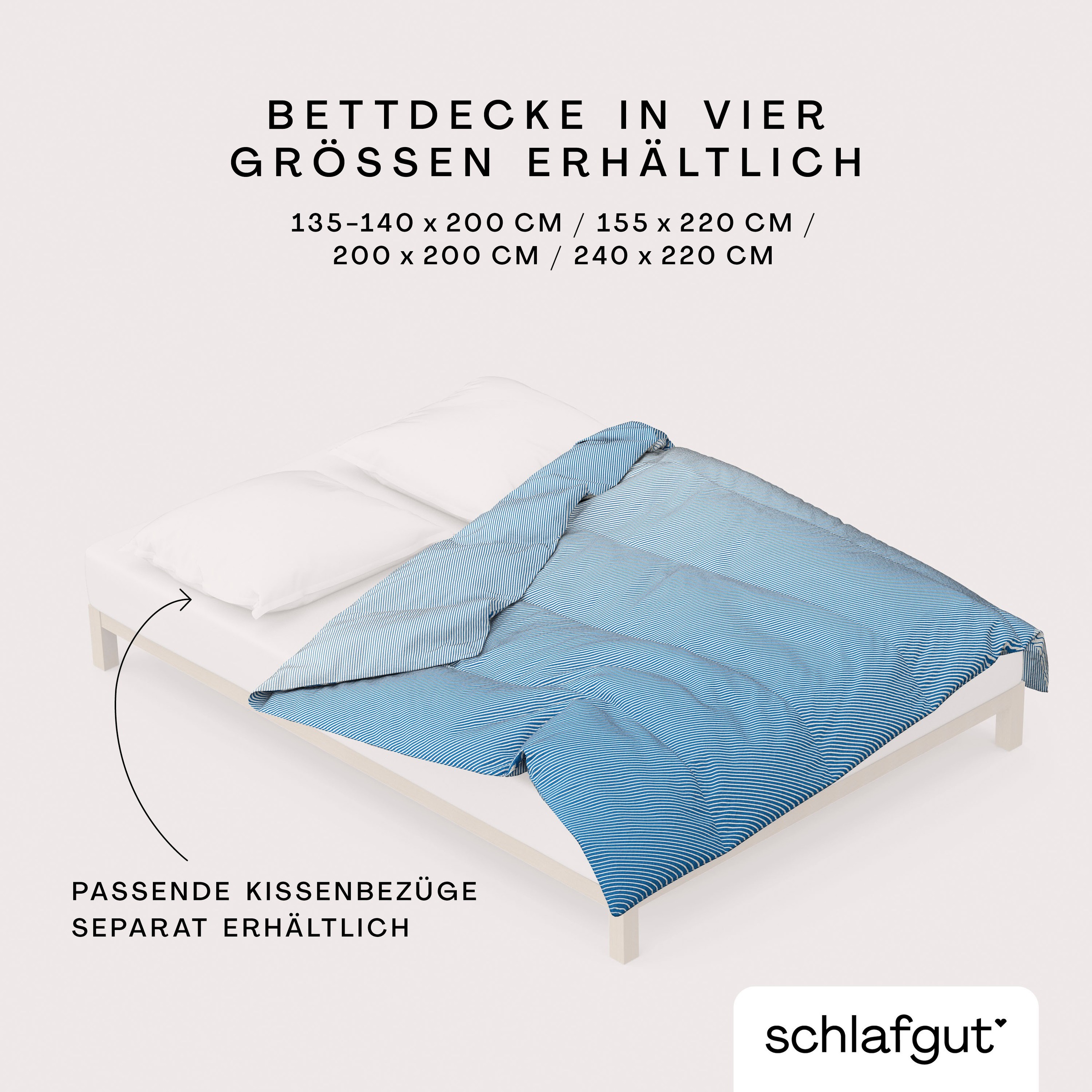 Schlafgut Bettbezug »Woven Satin Fade mit feinen Streifen«, (1 St.), mit Farbverlauf, Mix & Match: passender Kissenbezug erhältlich