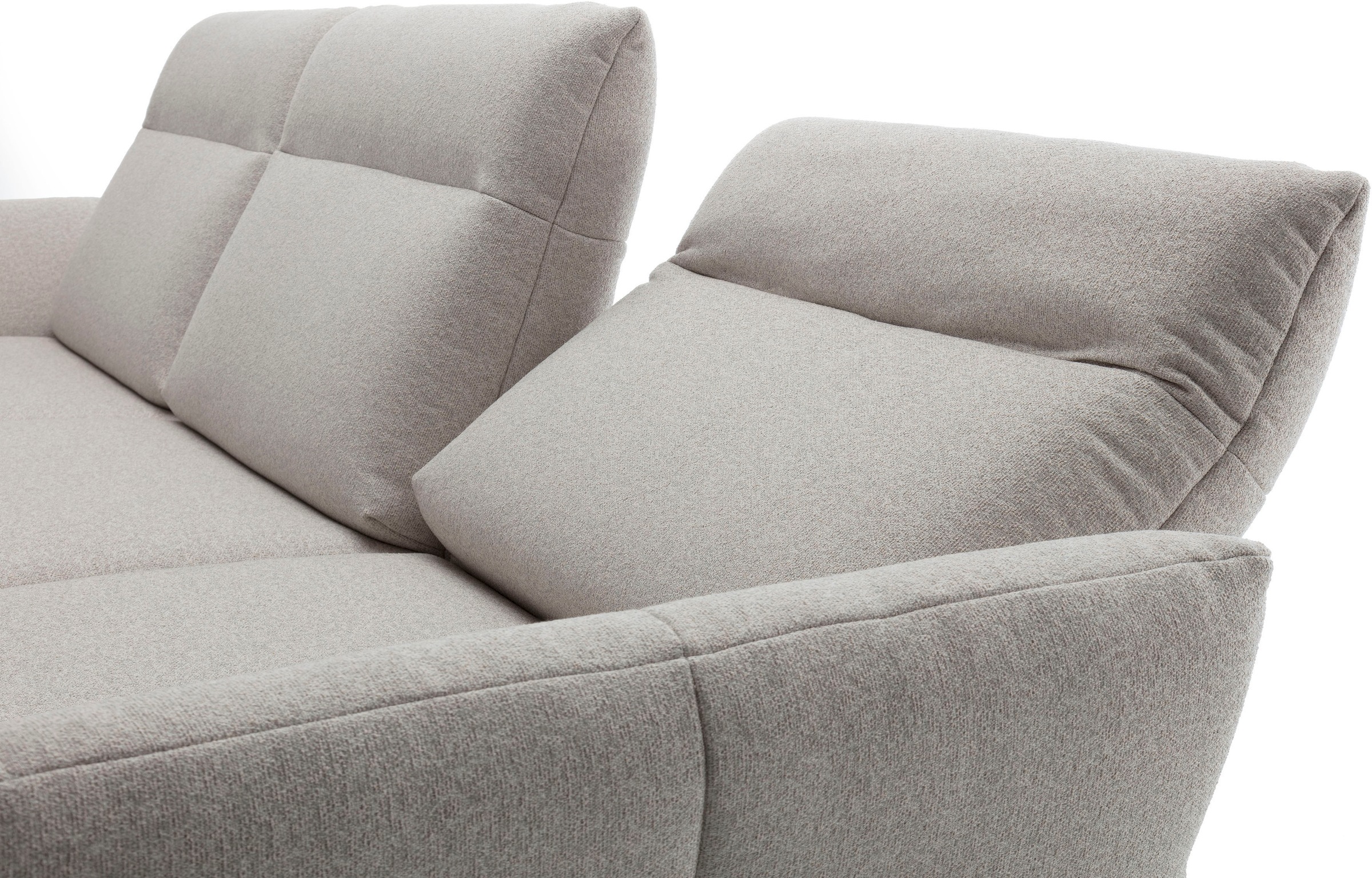 Creation BY ROLF BENZ Ecksofa »CR.460«, Sockel in Eiche, Winkelfüße in Umbragrau, Breite 318 cm