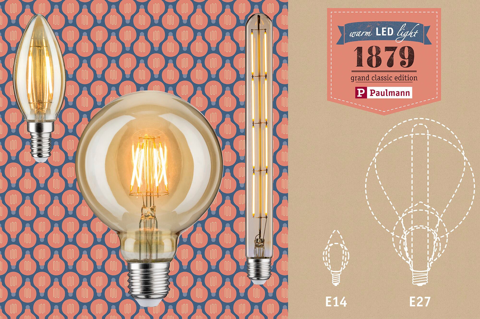 Paulmann LED-Leuchtmittel »E27 Goldlicht dimmbar Vintage AGL 6W dimmbar Vintage AGL 6W«, 1 St., Extra-Warmweiß, 1700 Kelvin