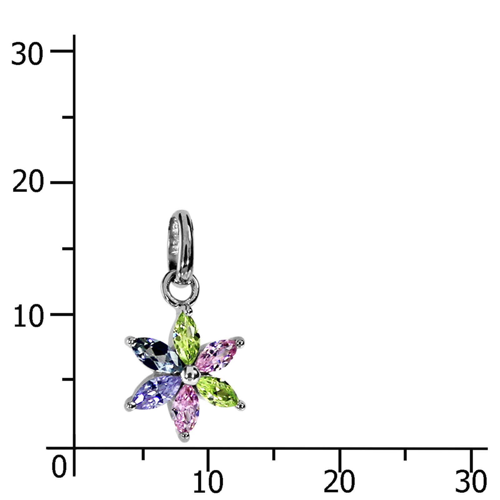OSTSEE-SCHMUCK Kettenanhänger »- Blüte - Silber 925/000 - Zirkonia«