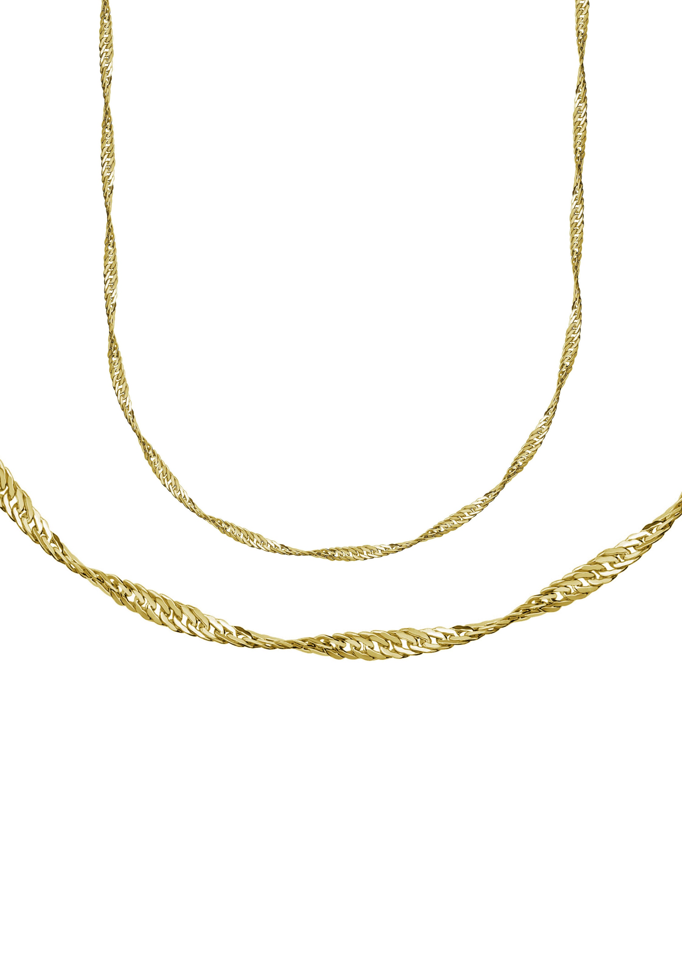 Firetti Kette ohne Anhänger »Schmuck Geschenk Silber 925 Halsschmuck  Halskette Singapurkette«, zu Hoodie, Kleid, Shirt, Jeans, Sneaker! Anlass  Geburtstag Weihnachten bei OTTO