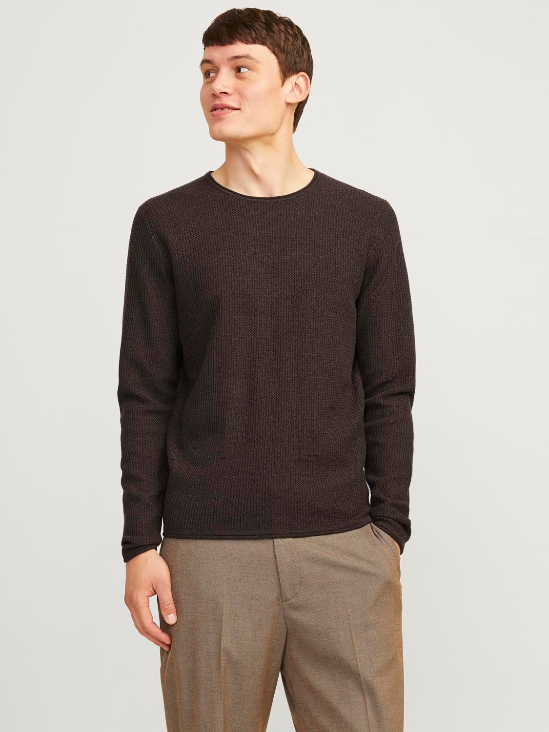 Rundhalspullover »JJECOOPER KNIT CREW NECK NOOS«, in Strick Optik