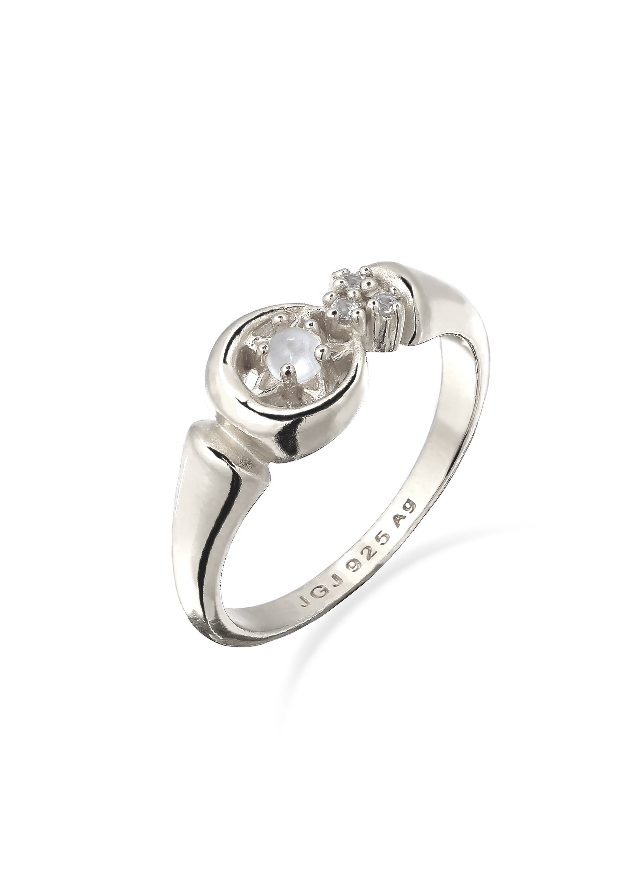 Kuzzoi Silberring »Ring Star Mondstein Regenbogen 925 Sterling Silber«