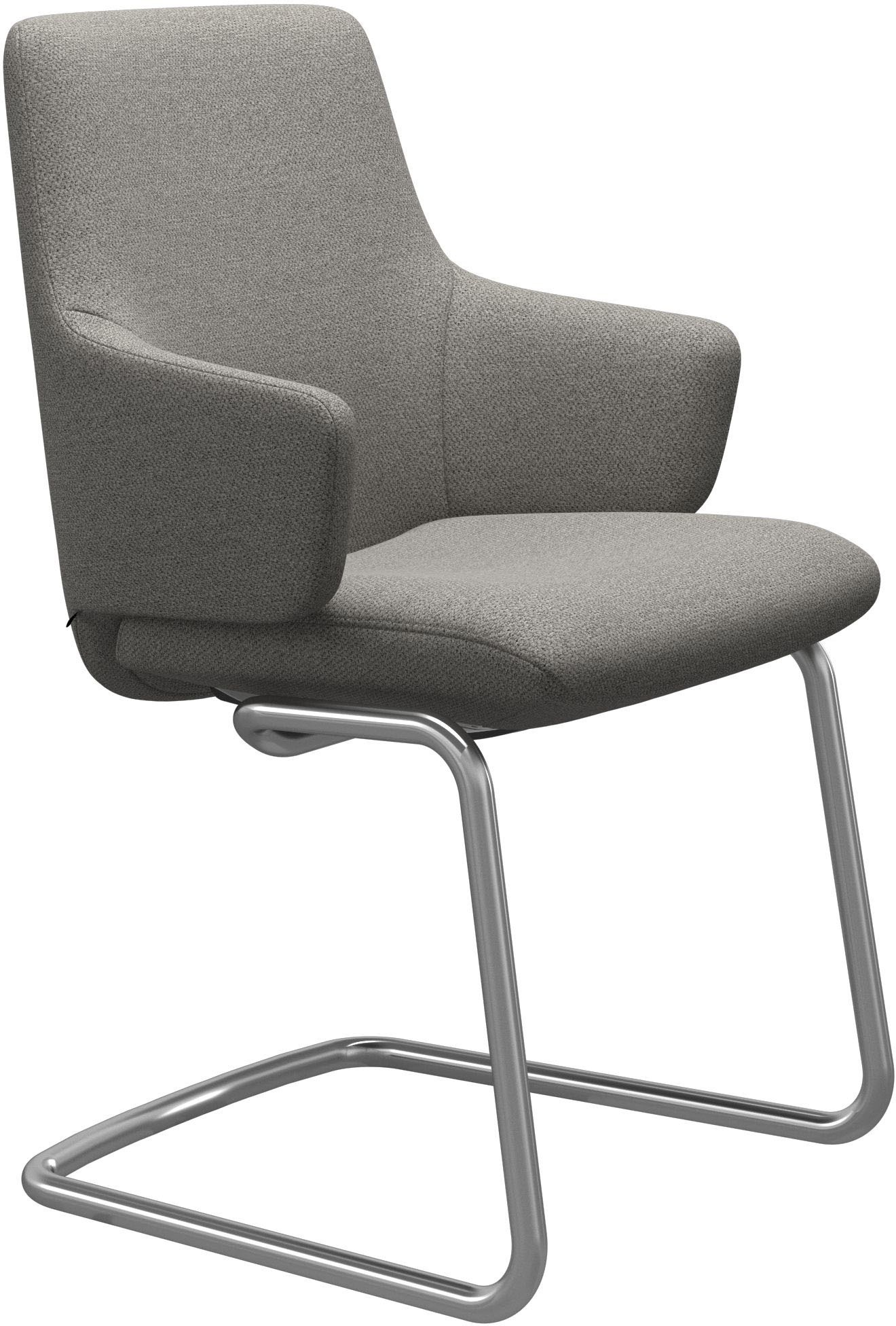 Stressless® Polsterstuhl »Laurel«, ROHLEDER Stoff Q2 FARON, Low Back mit Armlehne, Größe L, mit Beinen aus Stahl in Chrom matt