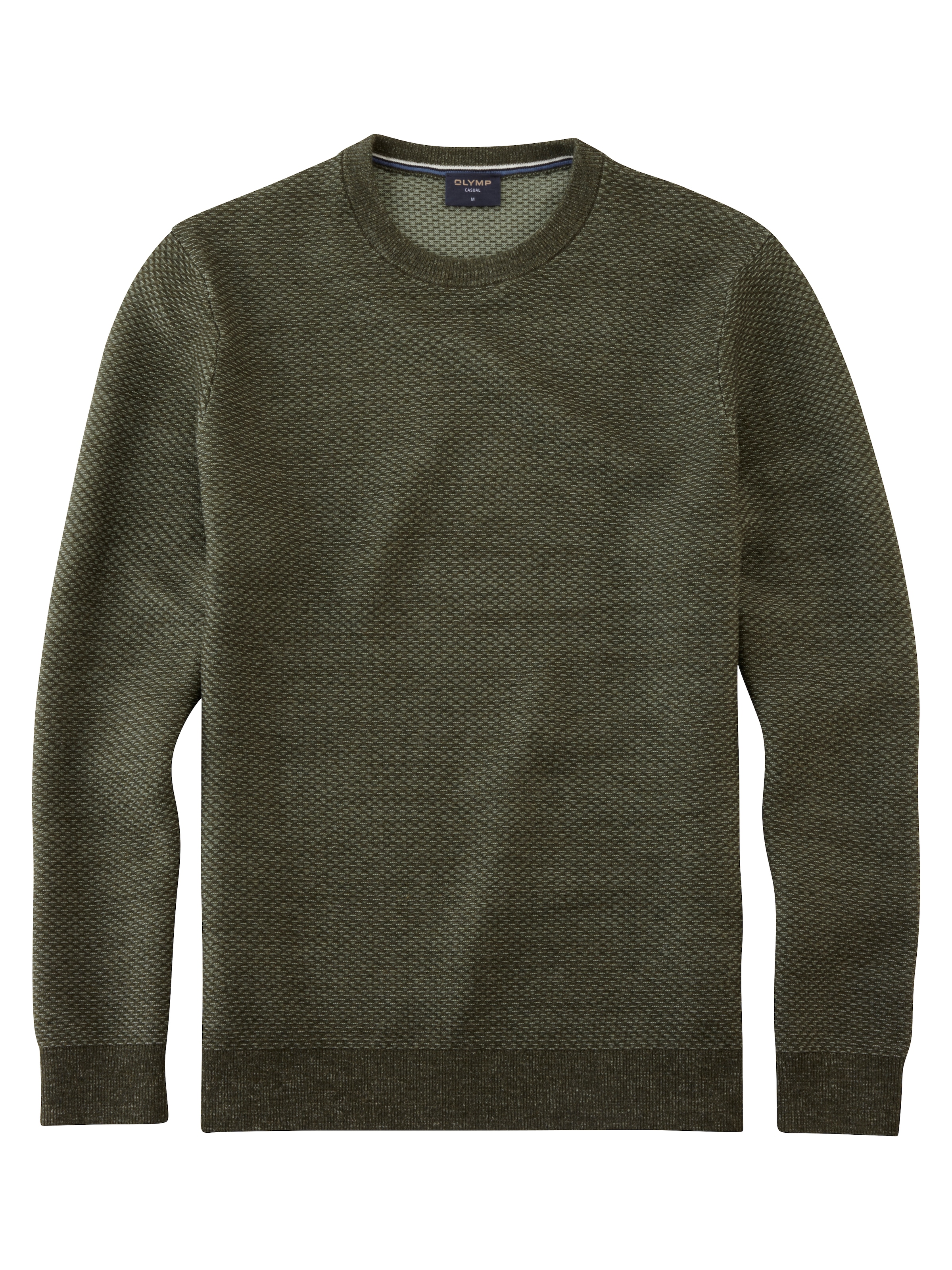 OLYMP Rundhalspullover »OLYMP Strick Casual«, mit effektvoller Strickstruktur in leichter Two-Tone-Optik