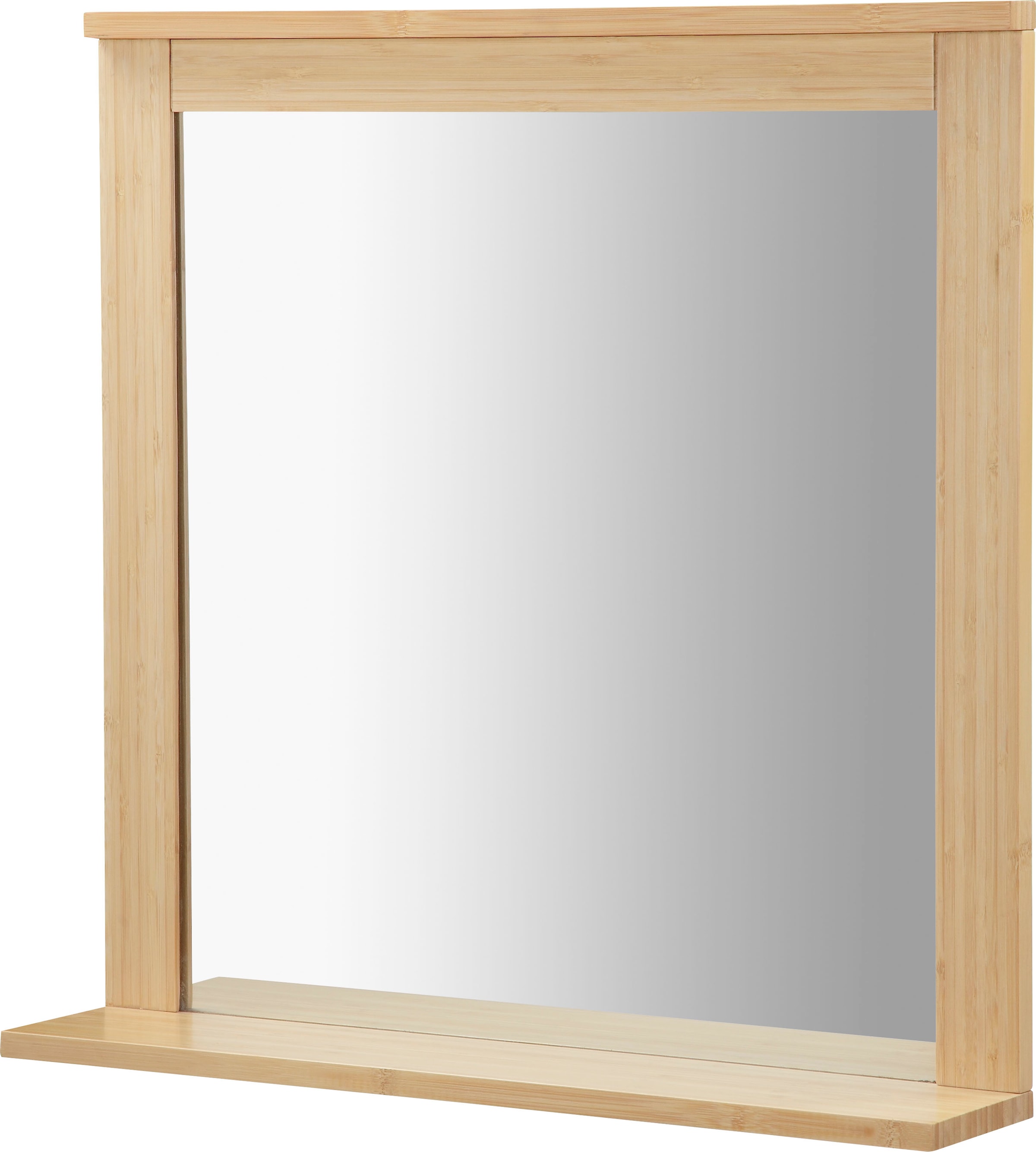 welltime Badspiegel »Bali Natur Badezimmerspiegel Spiegelschrank«, Spiegel mit Ablage Regal Bambus Breite 60cm