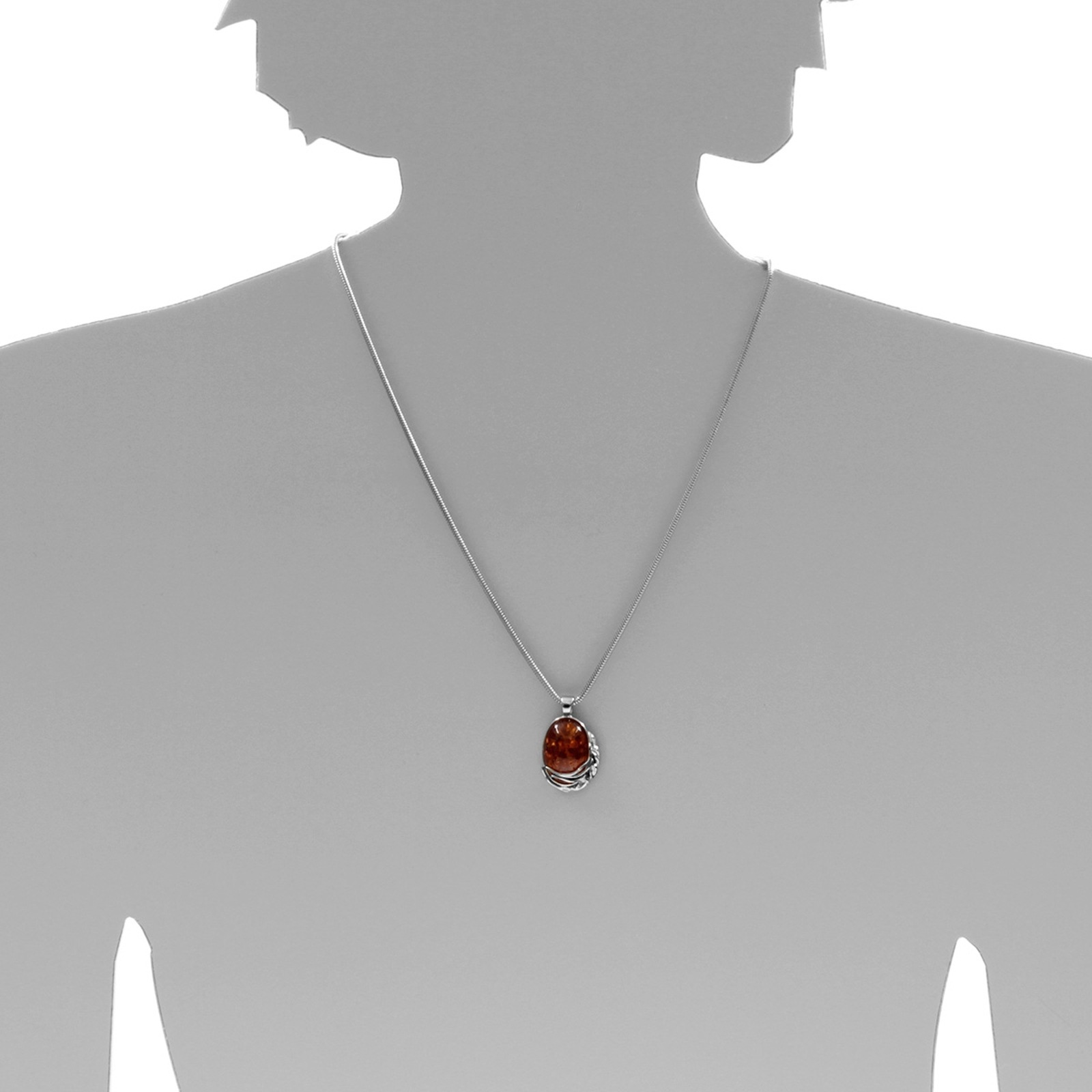 OSTSEE-SCHMUCK Kette mit Anhänger »- Fisch & Stern - Kautschukreif - Silber 925/000 -,«
