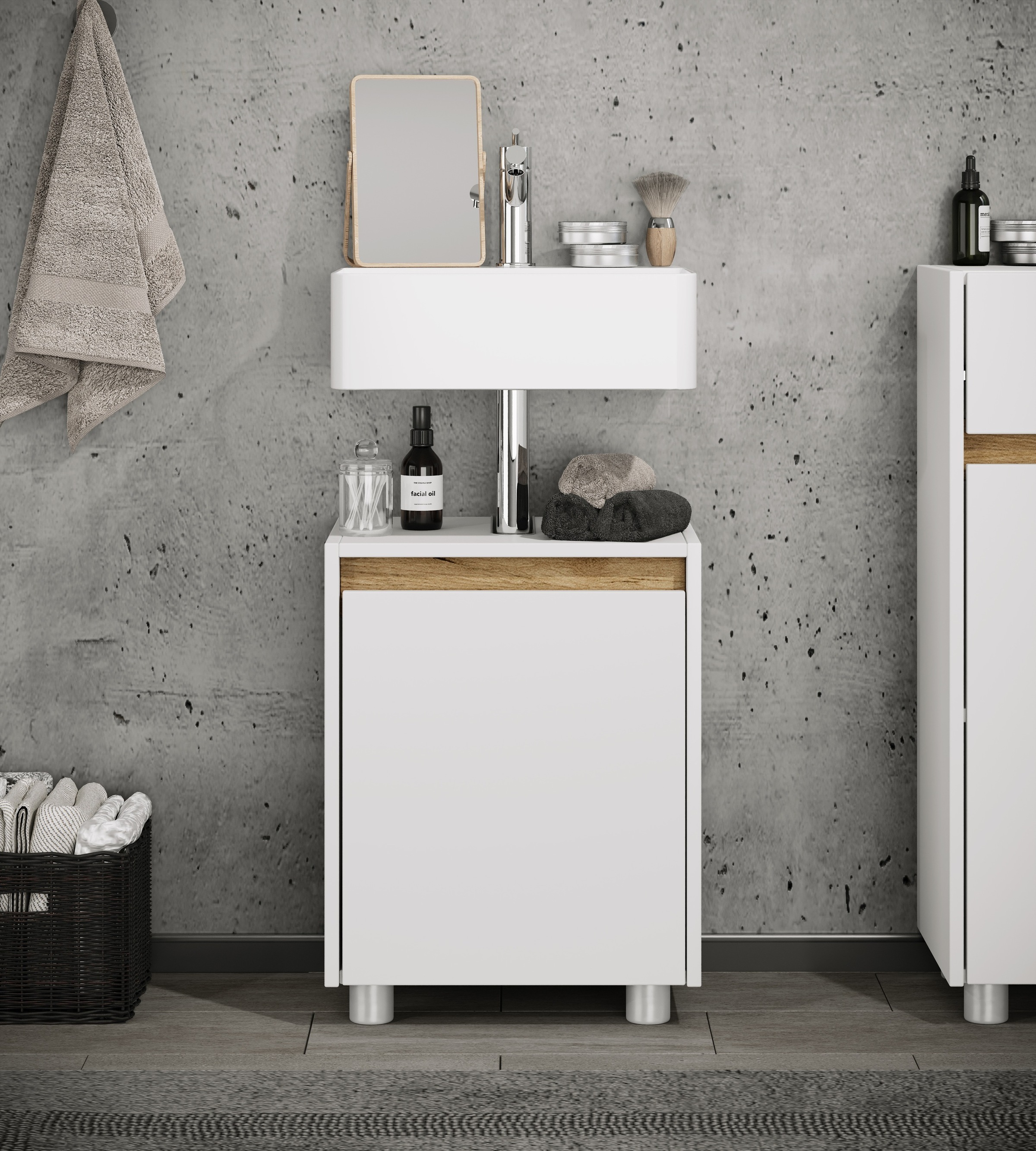 VCM Waschbeckenschrank »Holz Badschrank Badunterschrank 55x42x33 Cosila« 1 Stk. tlg.