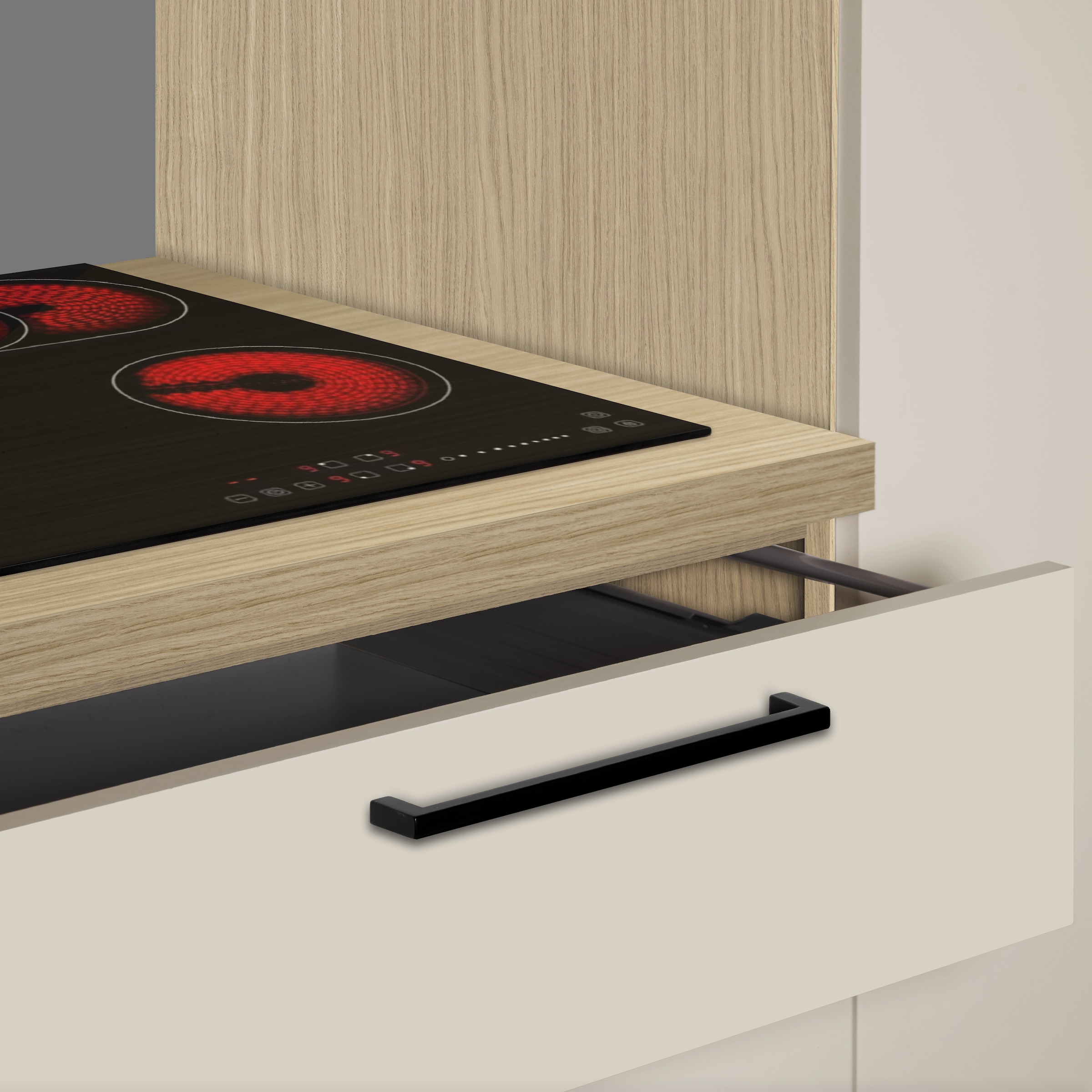KOCHSTATION Küchenzeile »Luna, Einbauküche, Zeilenküche, mit Soft-Close Funktion, Made in Italy« Breite 300 cm ohne E-Geräte, mit Spüle+Siphon und Aufsatz