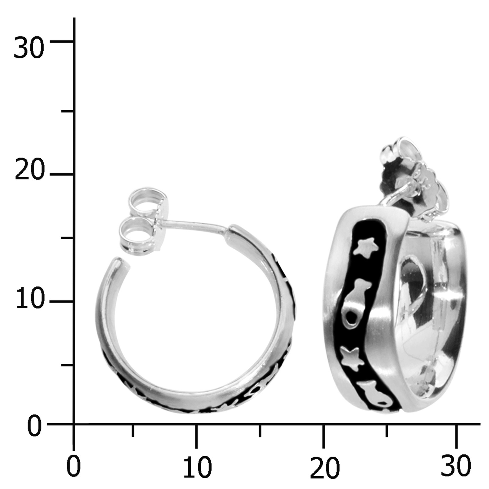 OSTSEE-SCHMUCK Paar Ohrstecker »- Fisch & Stern - Silber 925/000 -,«