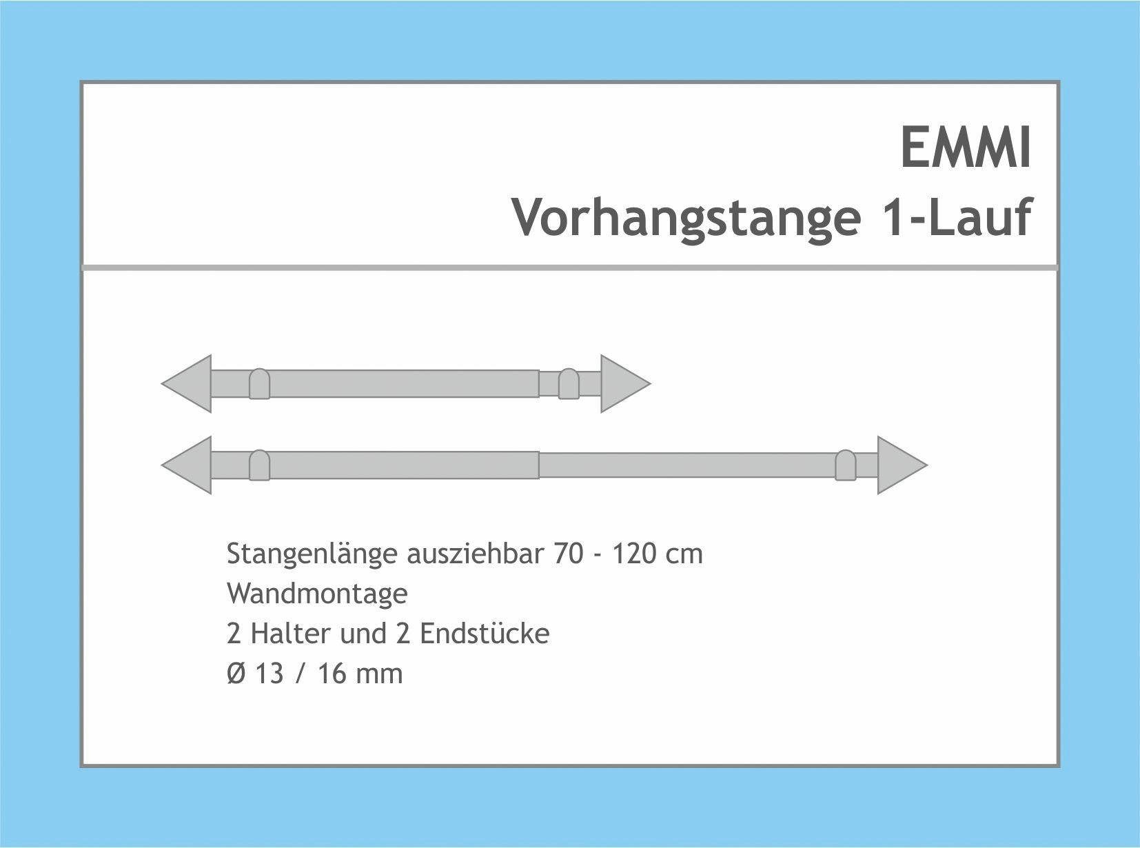 Good Life Gardinenstange »Emmi«, 1 läufig-läufig, ausziehbar, modernes Design - variabel ausziehbar, silberfarben