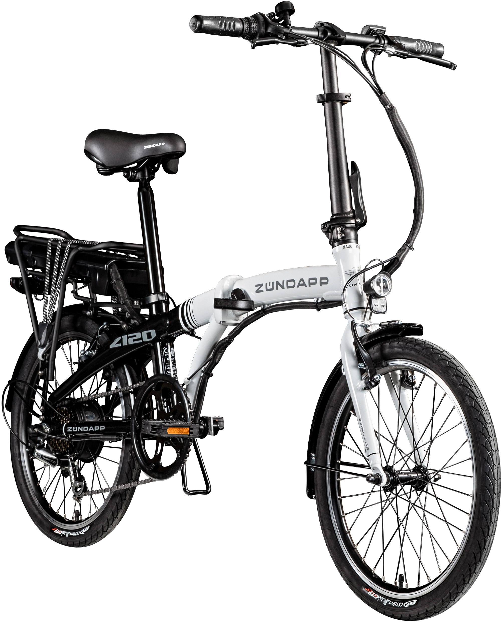 Zündapp E-Bike »Z120«, 7 Gang, Shimano, Tourney, Heckmotor 250 W, Pedelec, Elektrofahrrad für Damen u. Herren, Klapprad