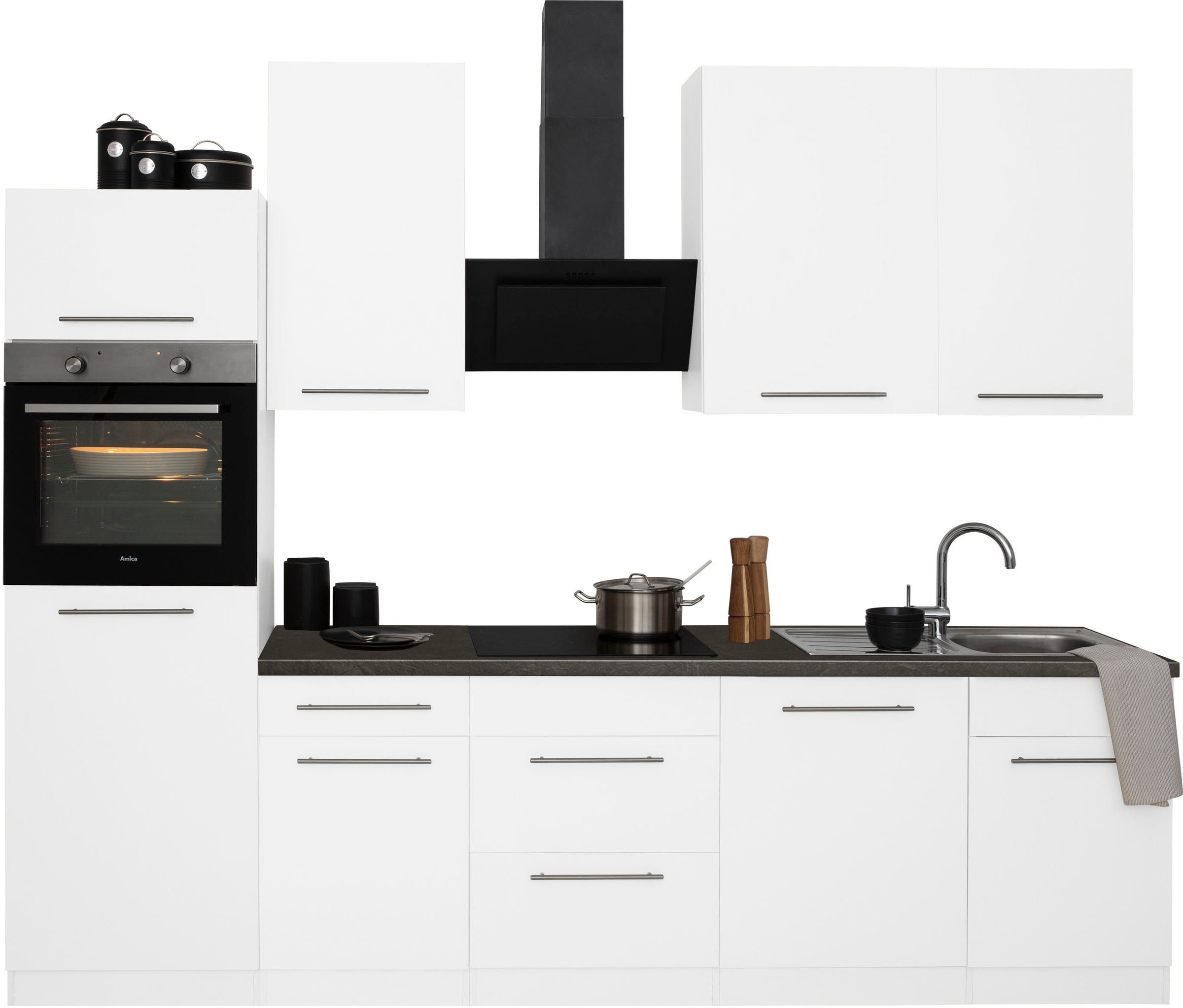 wiho Küchen Küchenzeile »Unna« mit E-Geräten, Breite 280 cm