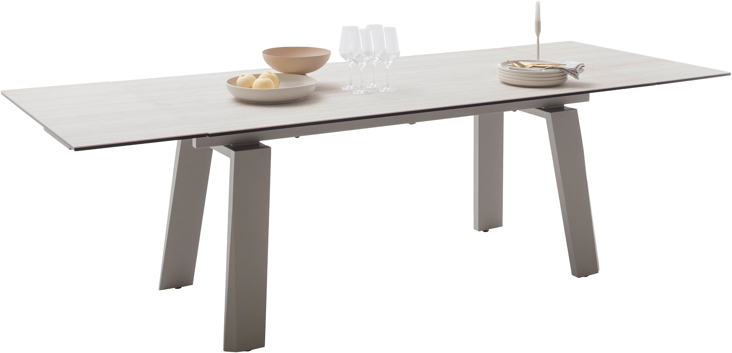 MCA furniture Esstisch »Kalamata« 1 Stk. tlg. Auszugstisch, Stirnauszug, Metallgestell, Keramik, Sicherheitsglas