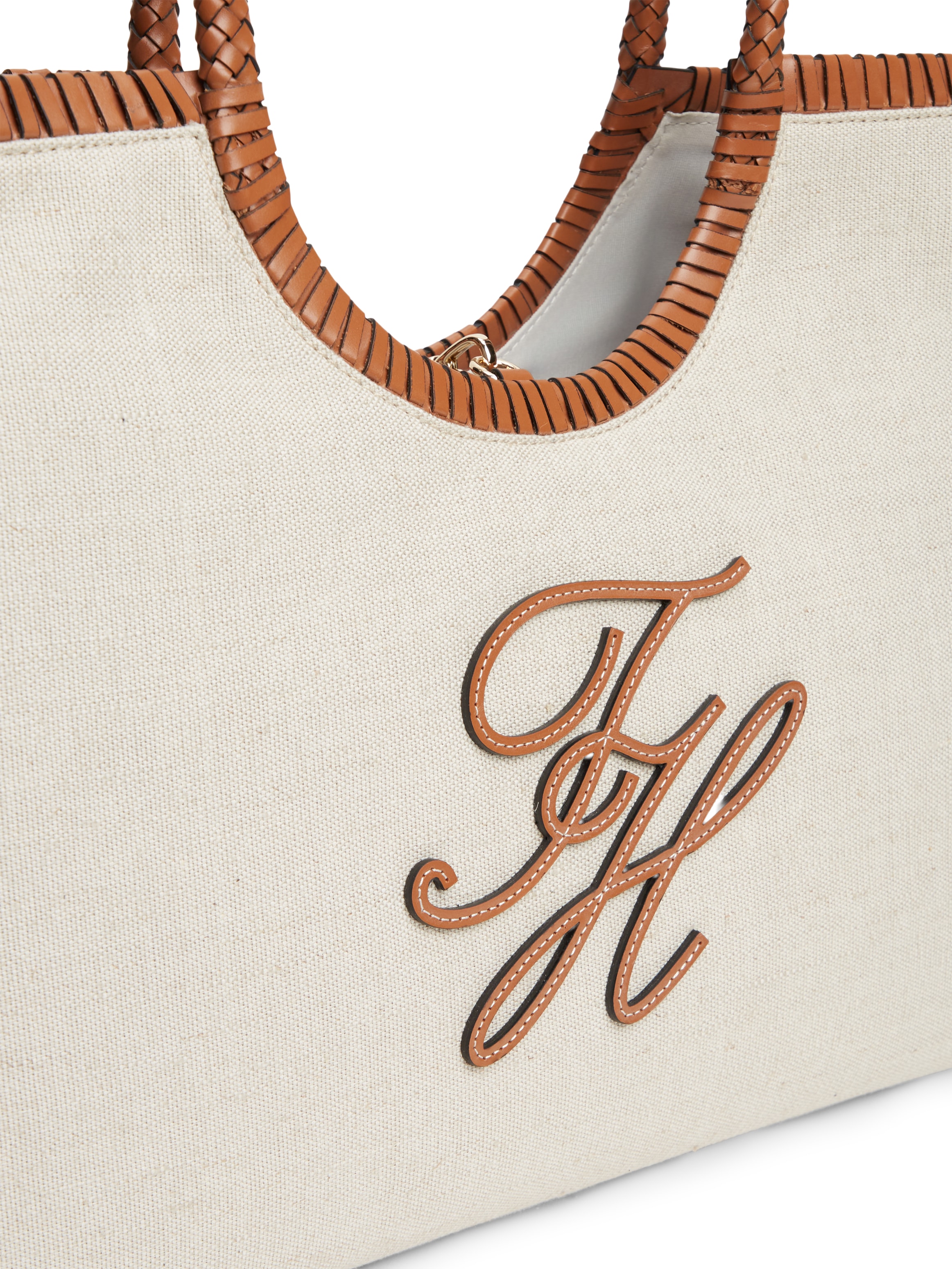 Tommy Hilfiger Tragetasche »TH ELEV SUMM MAXI TOTE CANVAS« Damen Schultertasche, Henkeltasche mit kontrastiven Schulterriemen