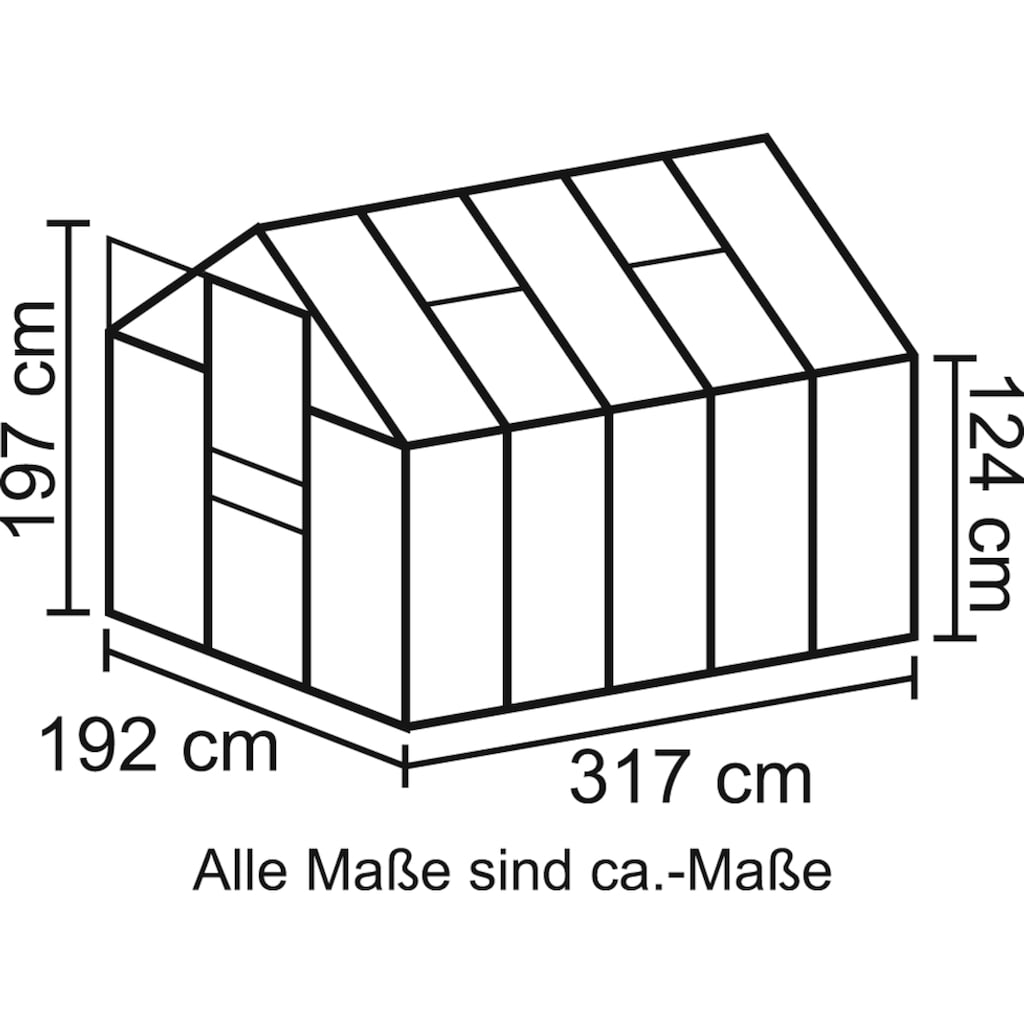 Vitavia Gewächshaus »Venus 6200«, (Set, mit Fundamentrahmen)