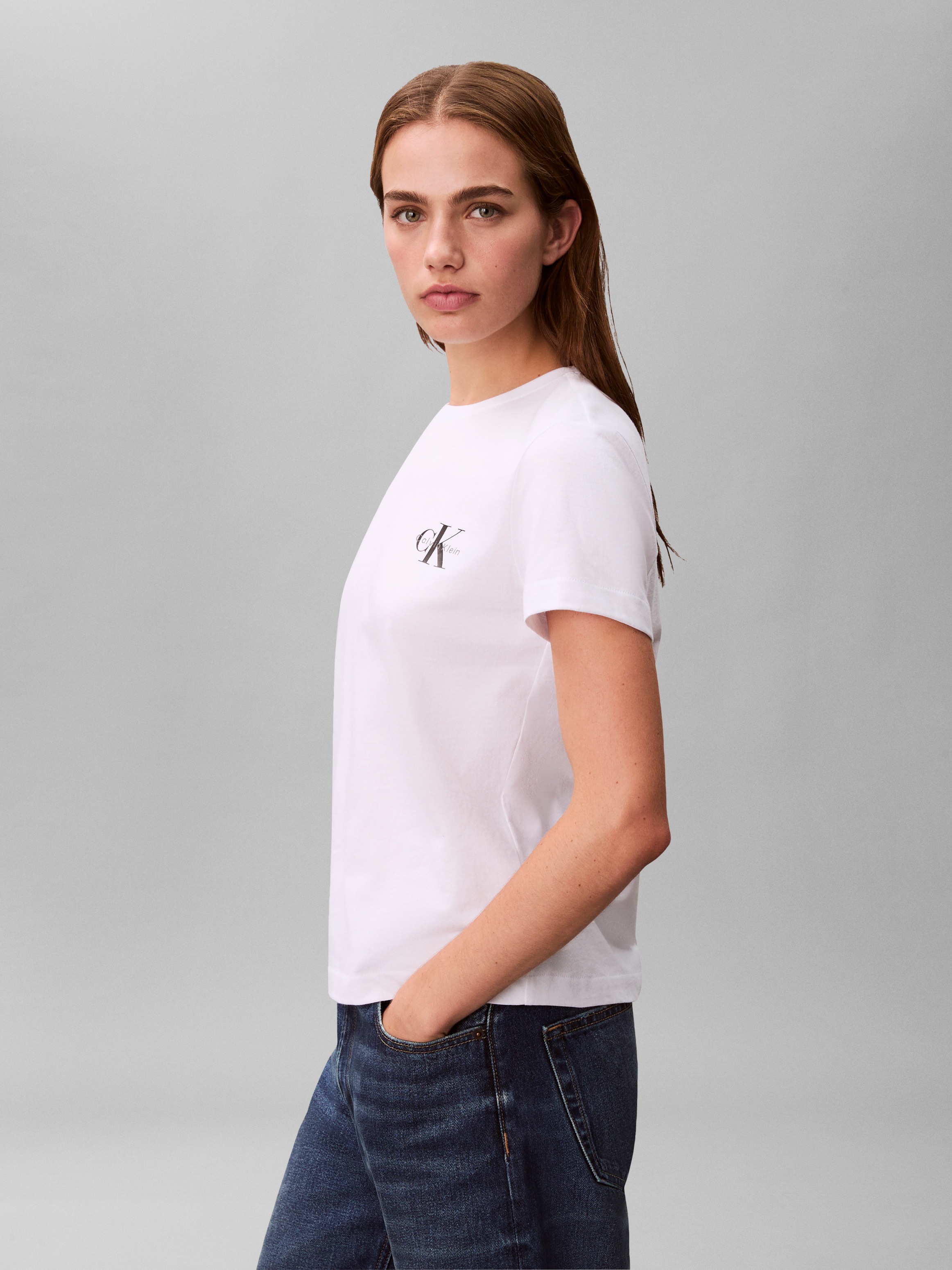 Calvin Klein Jeans T-Shirt »MONOLOGO CN 2 PACK TEE« Packung, 2er-Pack, 2 tlg. , Logoschriftzug