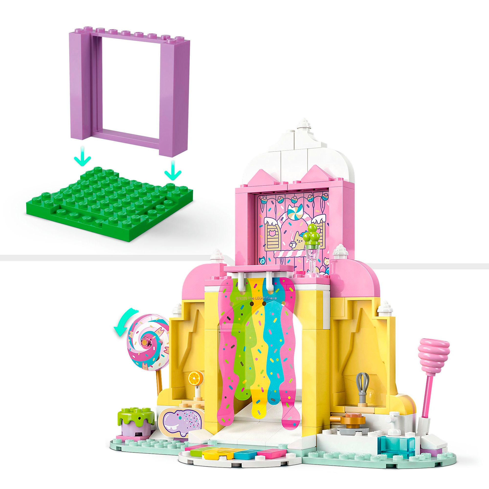 LEGO® Konstruktionsspielsteine »Zuckerguss-Gebirge und Kätzchen-Garten (11205), LEGO Gabby's Dollhouse«, (263 St.), Made in Europe