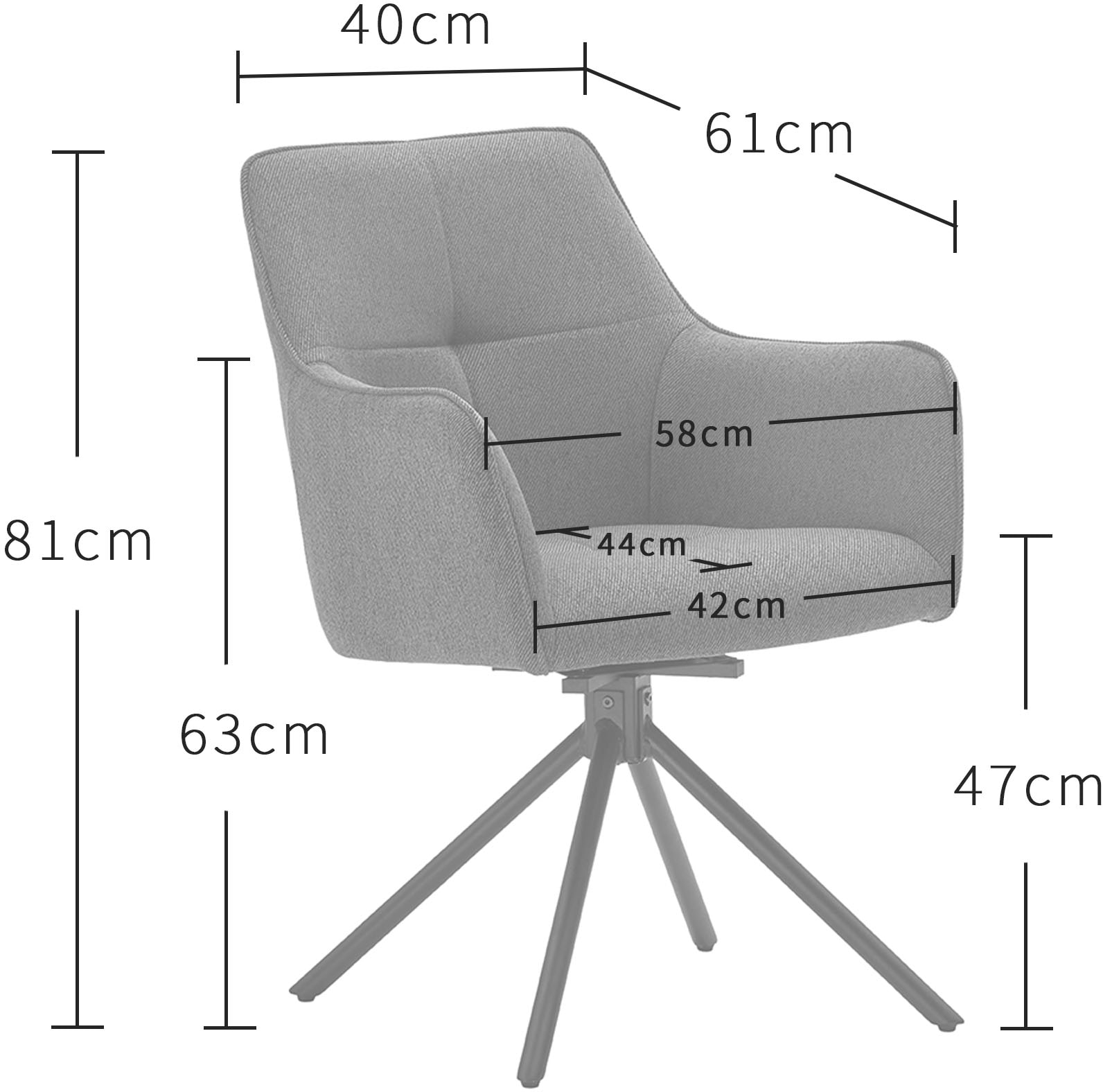 OTTO home Drehstuhl »Haily« (Set) hochwertiger Strukturstoff, robustem Metallgestell