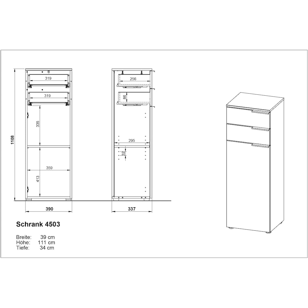 andas Badmöbel-Set »Majtum bestehend aus Waschbeckenunterschrank, Spiegel«, (3 St.), inkl. LED-Beleuchtung & Midischrank, Made in Germany