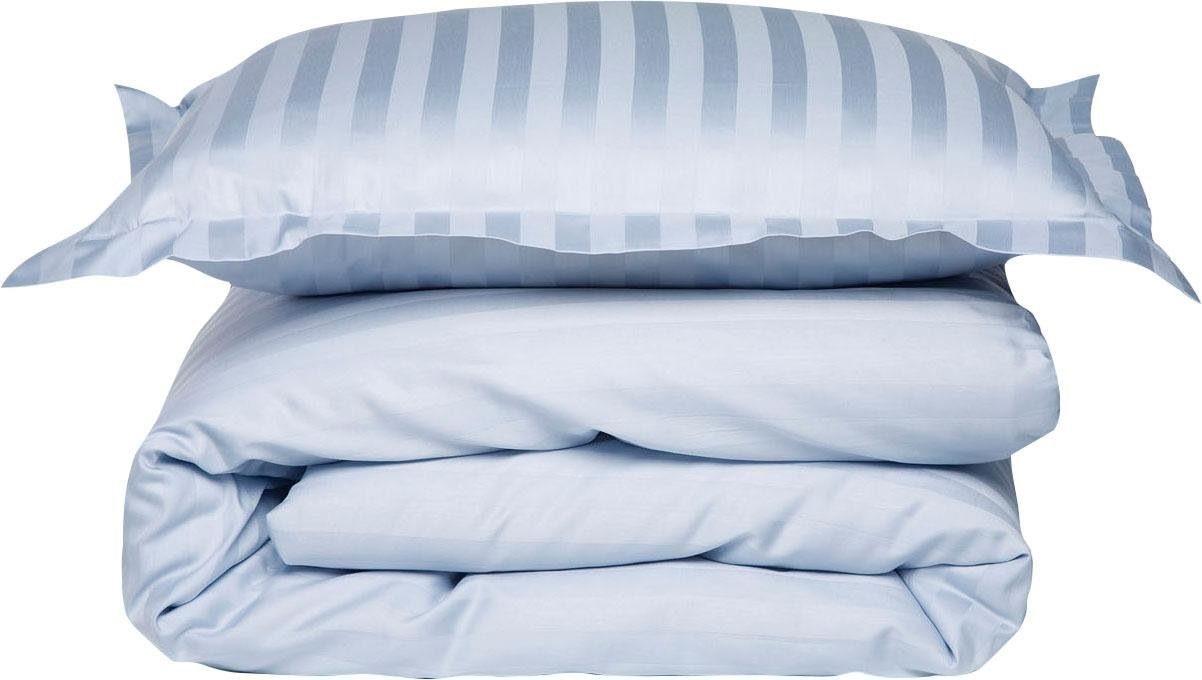 damai Bettwäsche »Streifsatin«, (2 tlg.), in Mako Satin Qualität, 100% Baumwolle, Bett- und Kopfkissenbezug mit Reißverschluss, kühlende Sommerbettwäsche, ganzjährig einsetzbar