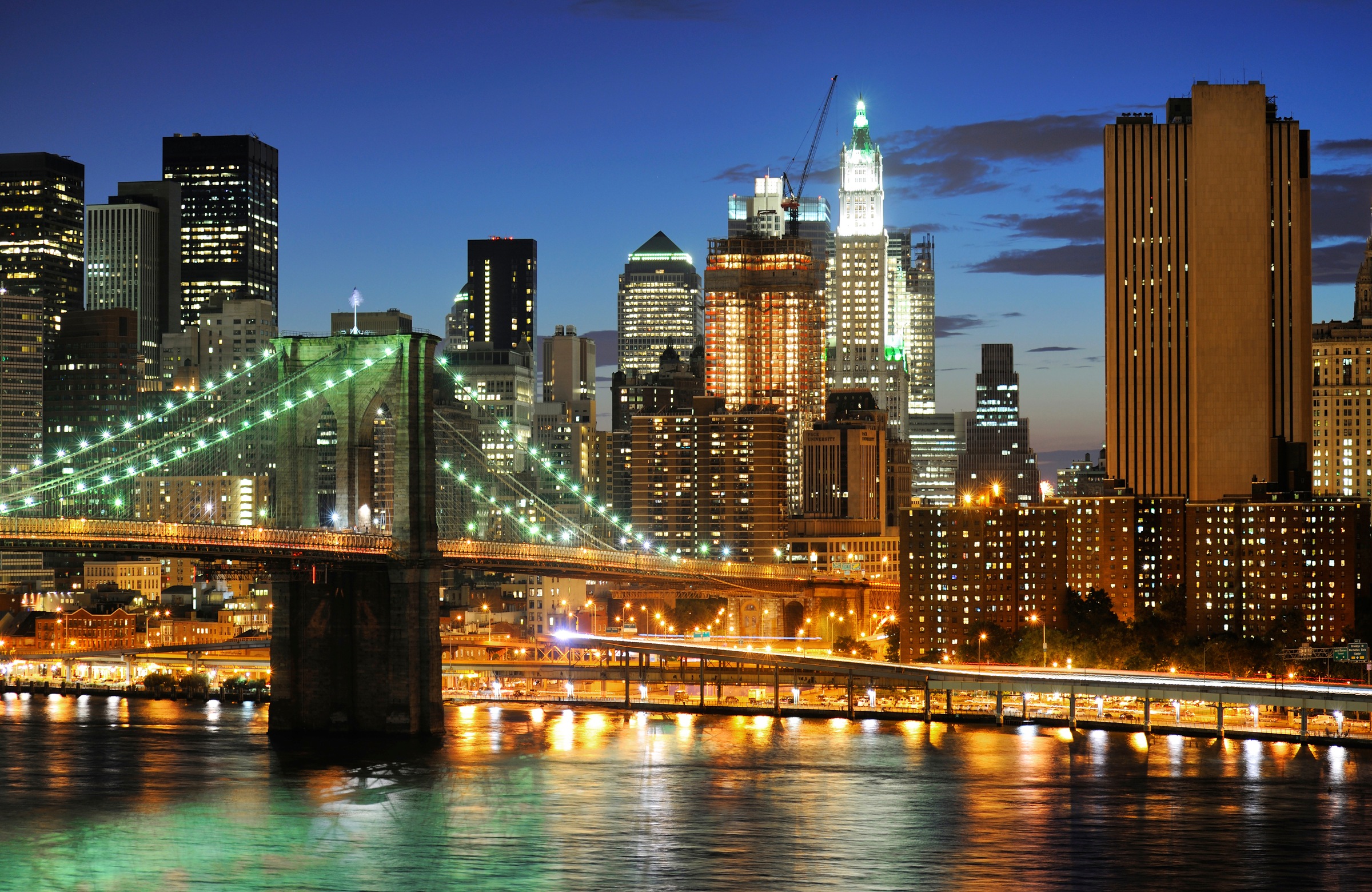 Papermoon Fototapete »BROOKLYN BRIDGE-NEW YORK CITY MANHATTAN TIMES SQUARE«