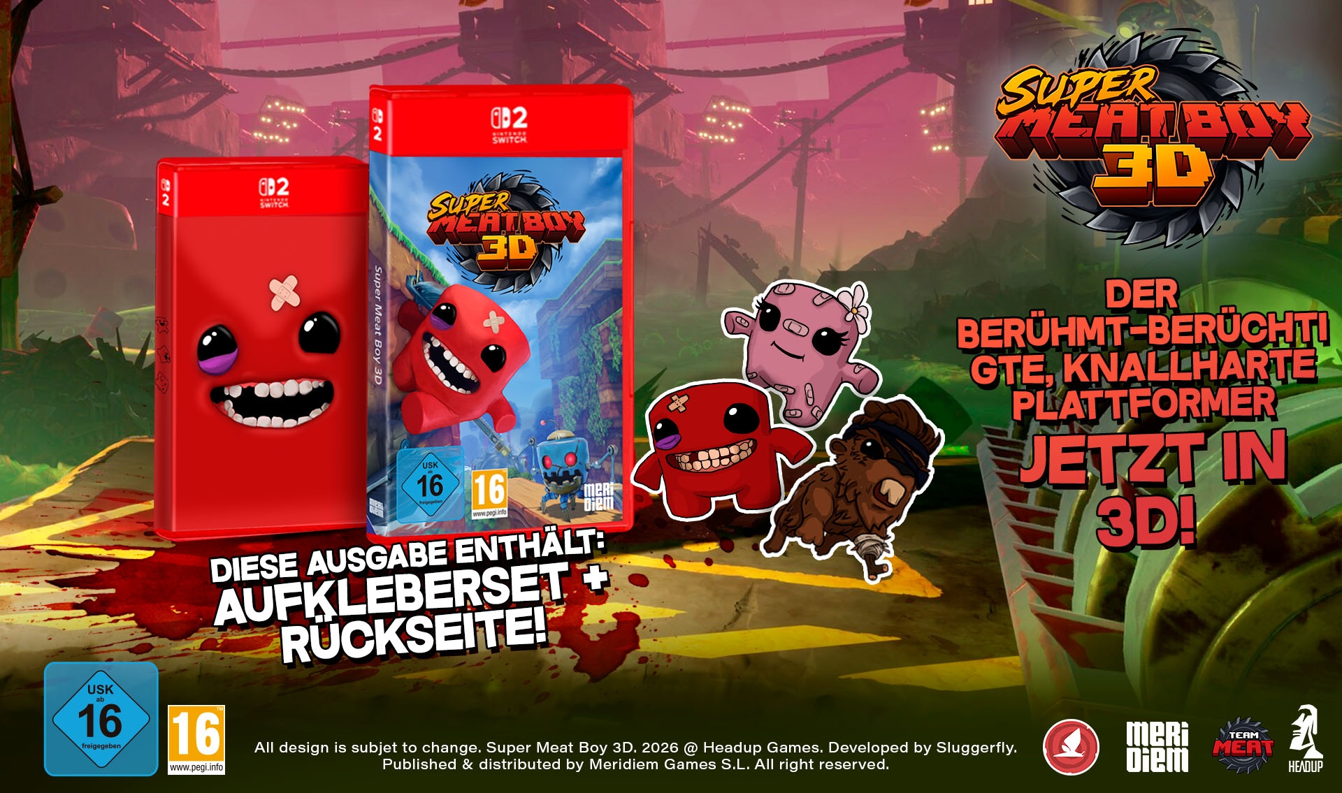 MERIDIEM GAMES Spielesoftware »Super Meat Boy 3D« Nintendo Switch 2