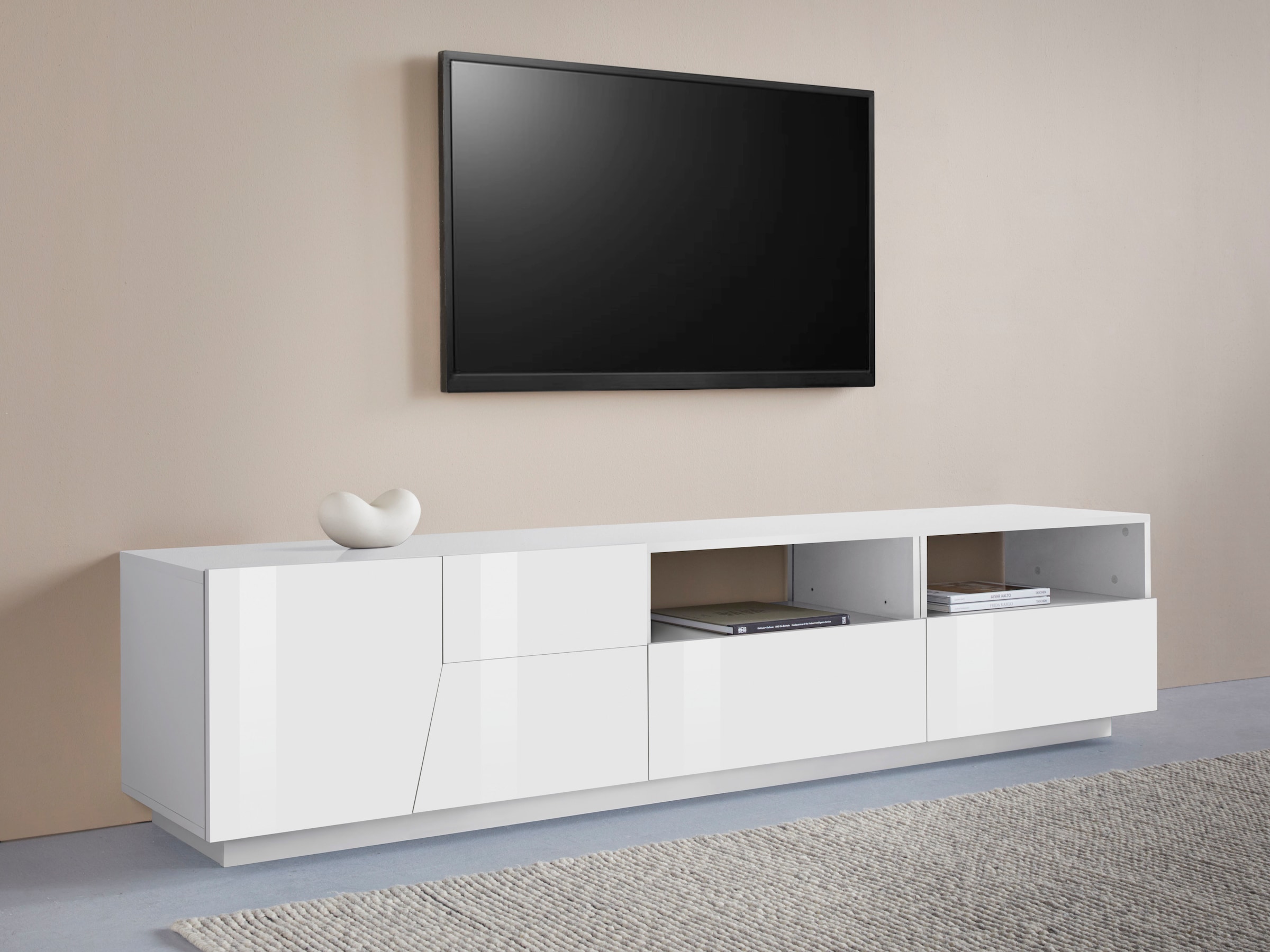 INOSIGN Lowboard »ALIEN- TV-Board, mit 2 Türen, 2 Schubladen und 2 offenen Fächern«, TV-Kommode Breite ca. 200 cm "Made in Italy"
