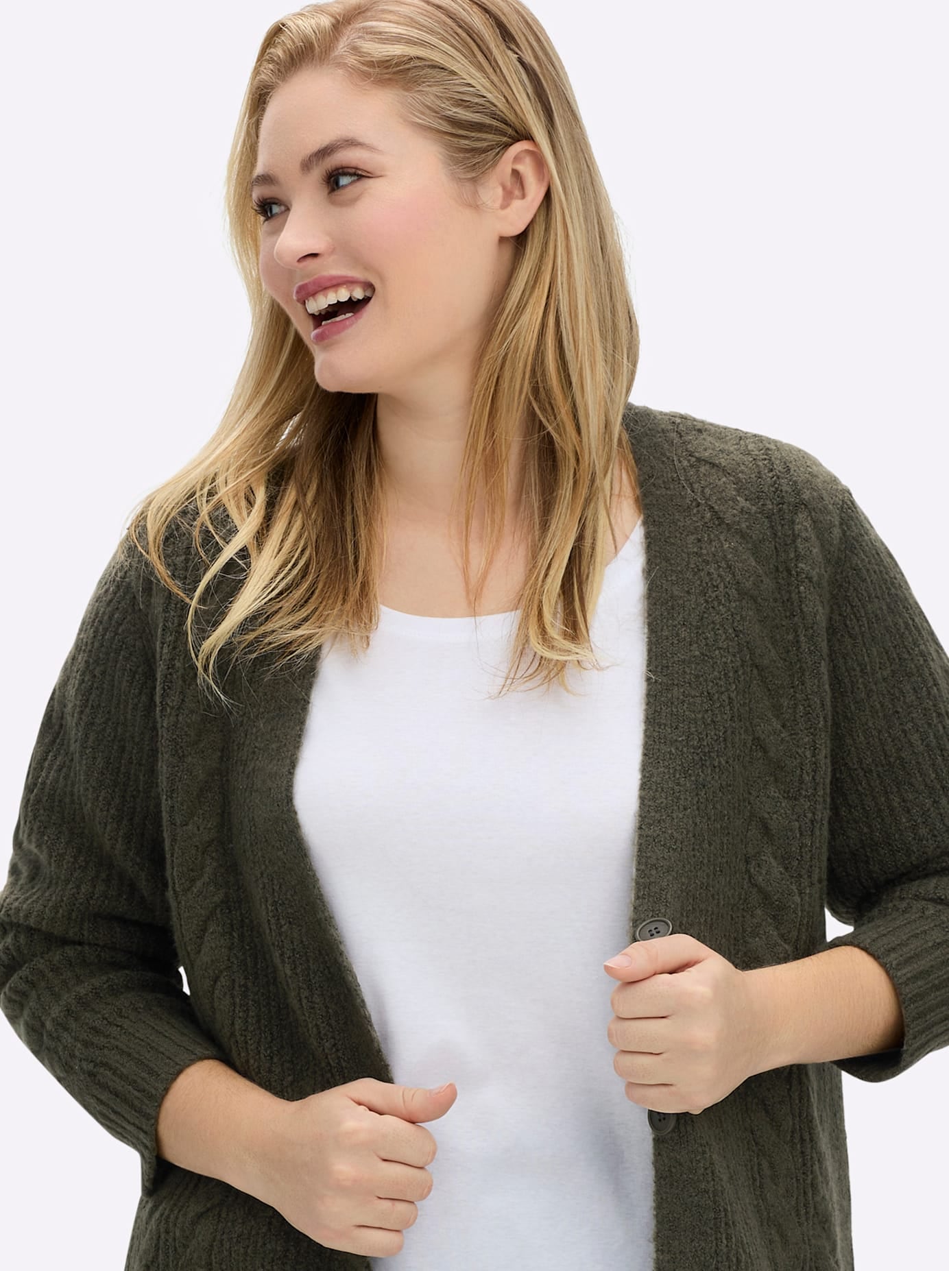Sheego Longstrickjacke
