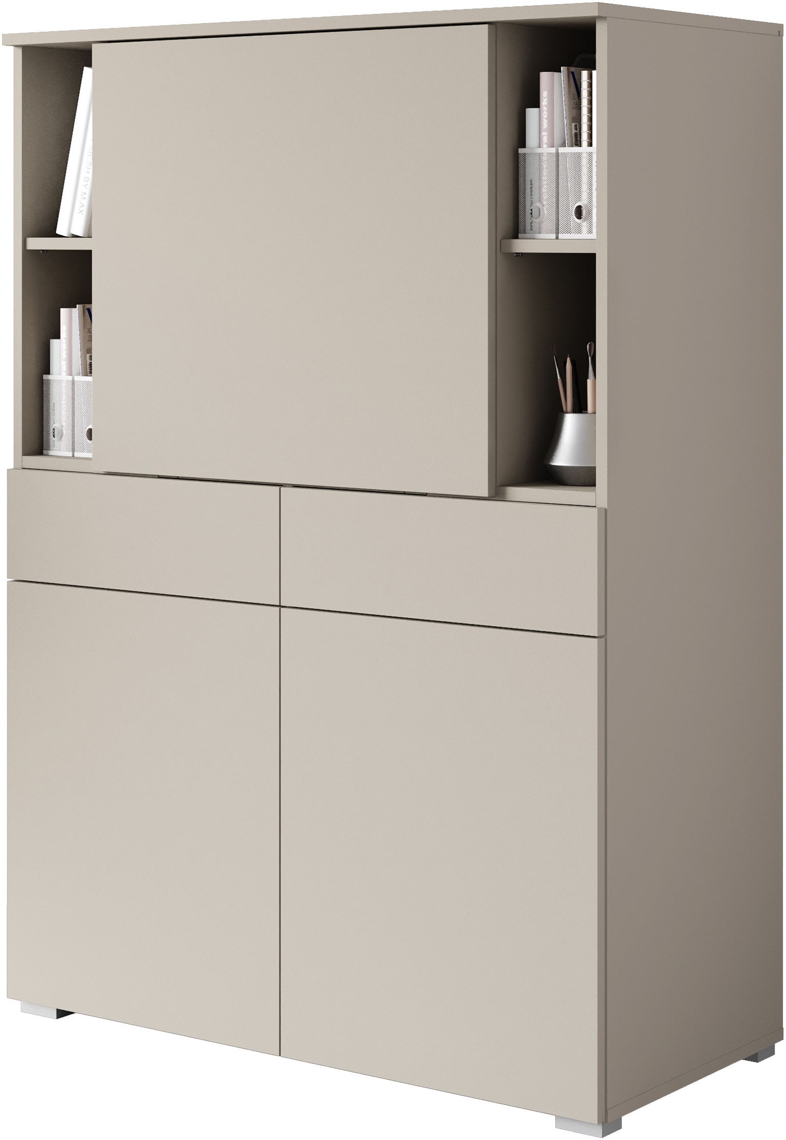 OTTO home Sekretär »Paris, Moderner PC-Schrank mit klappbarer Arbeitsfläche« 1 Stk. tlg. 2 Schubladen, Push-to-Open und verstellbare Einlegeböden, Breite 90 cm
