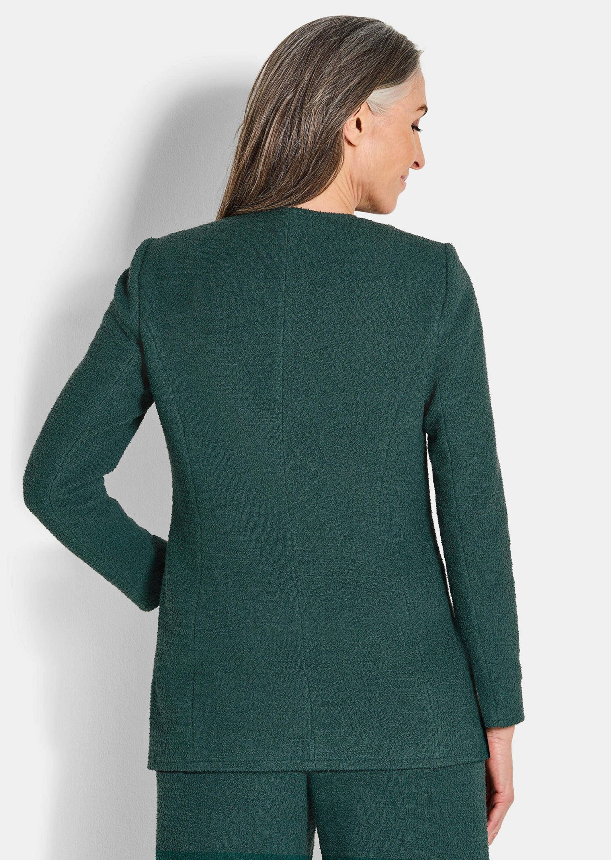 GOLDNER Kurzjacke »Kurzgröße Langarm Jersey-Blazer, Baumwolle« Strukturierte Oberfläche