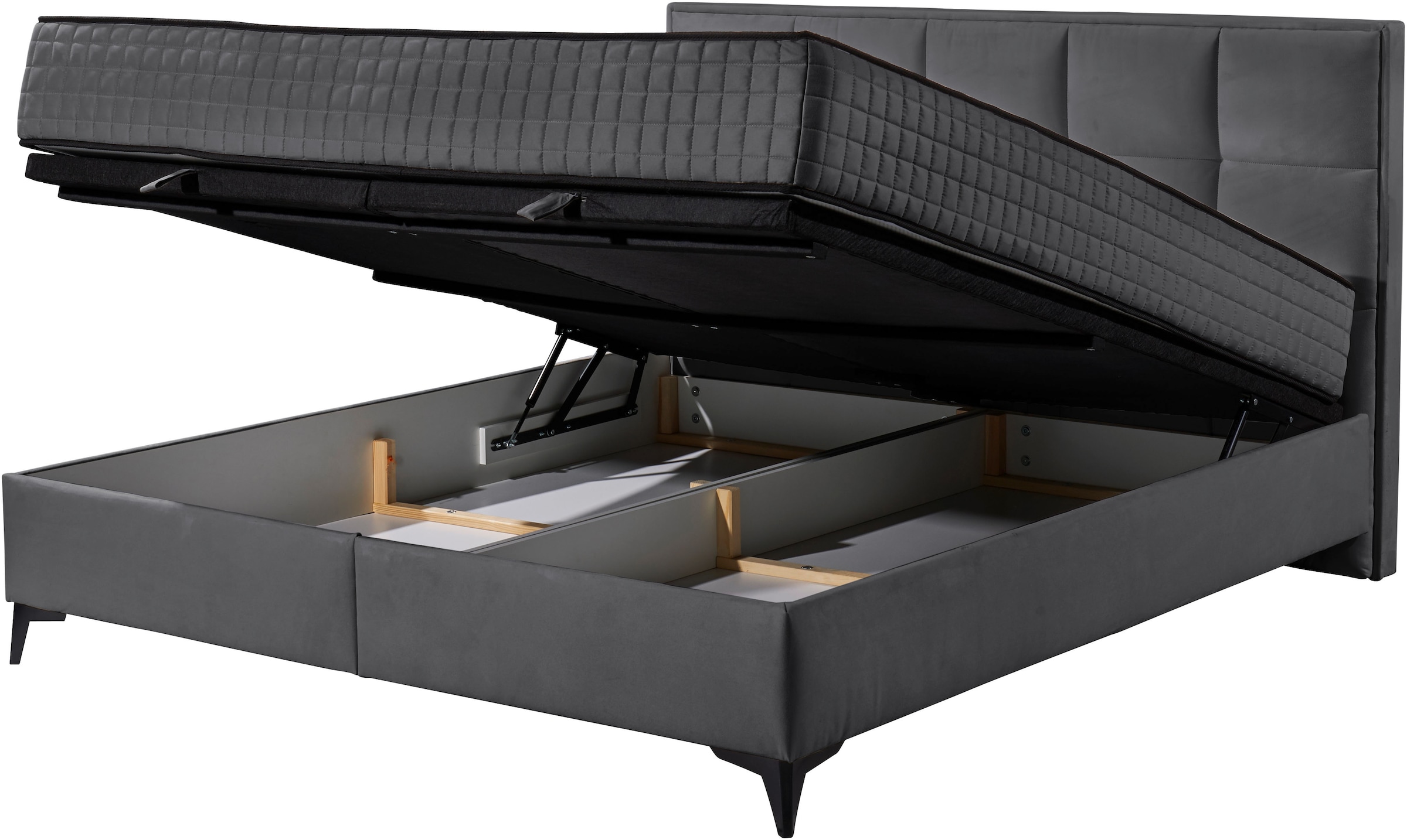 ED EXCITING DESIGN Boxbett »Monroe inkl. Bettkasten, erhältlich in den Breiten 160cm & 180cm« Duo-Matratze - feste Seite mit Kokosmatte