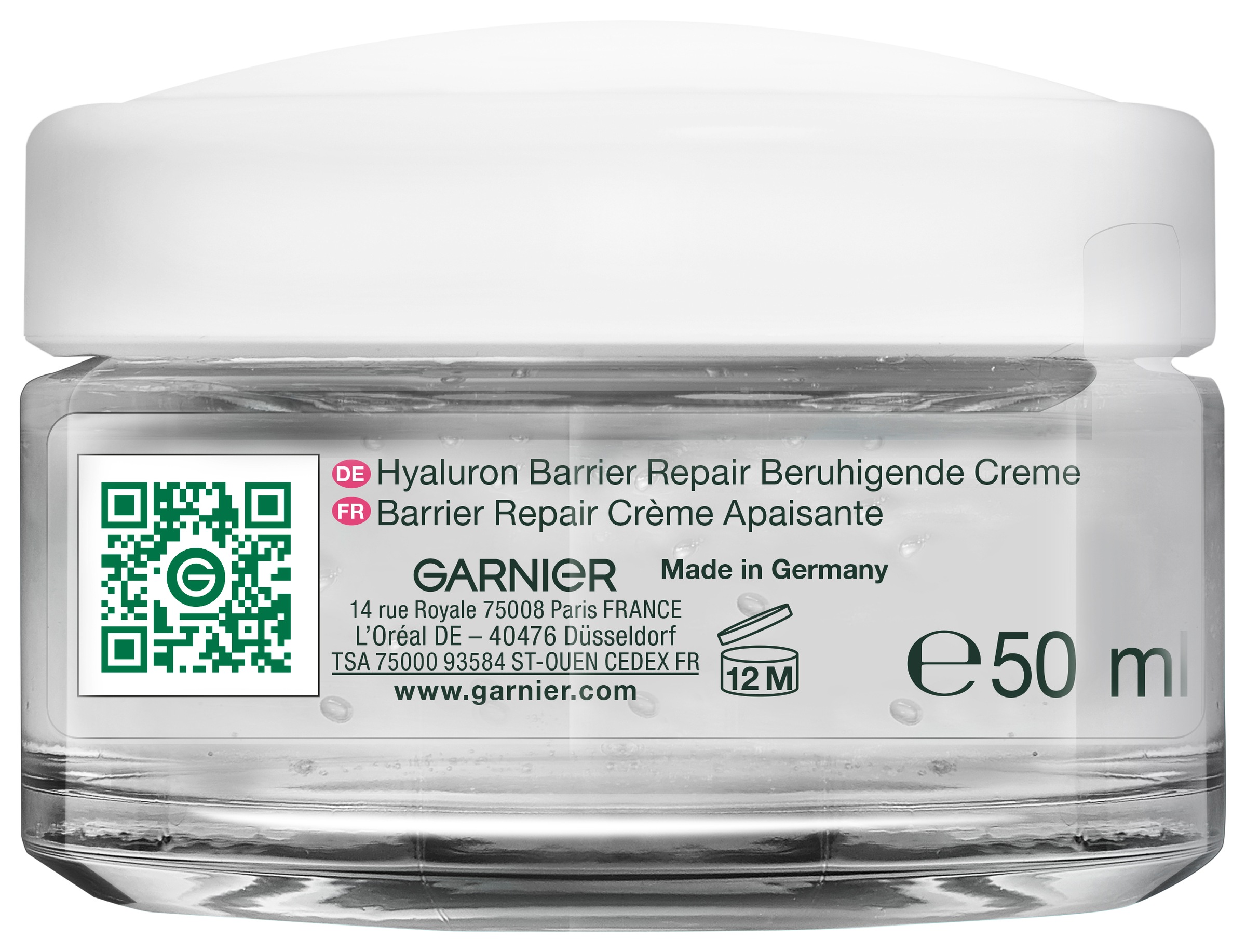 GARNIER Gesichtsemulsion »Garnier Hyaluron Barrier Repair Beruhigende Creme« für empfindliche Haut, feuchtigkeitsspendend, beruhigt