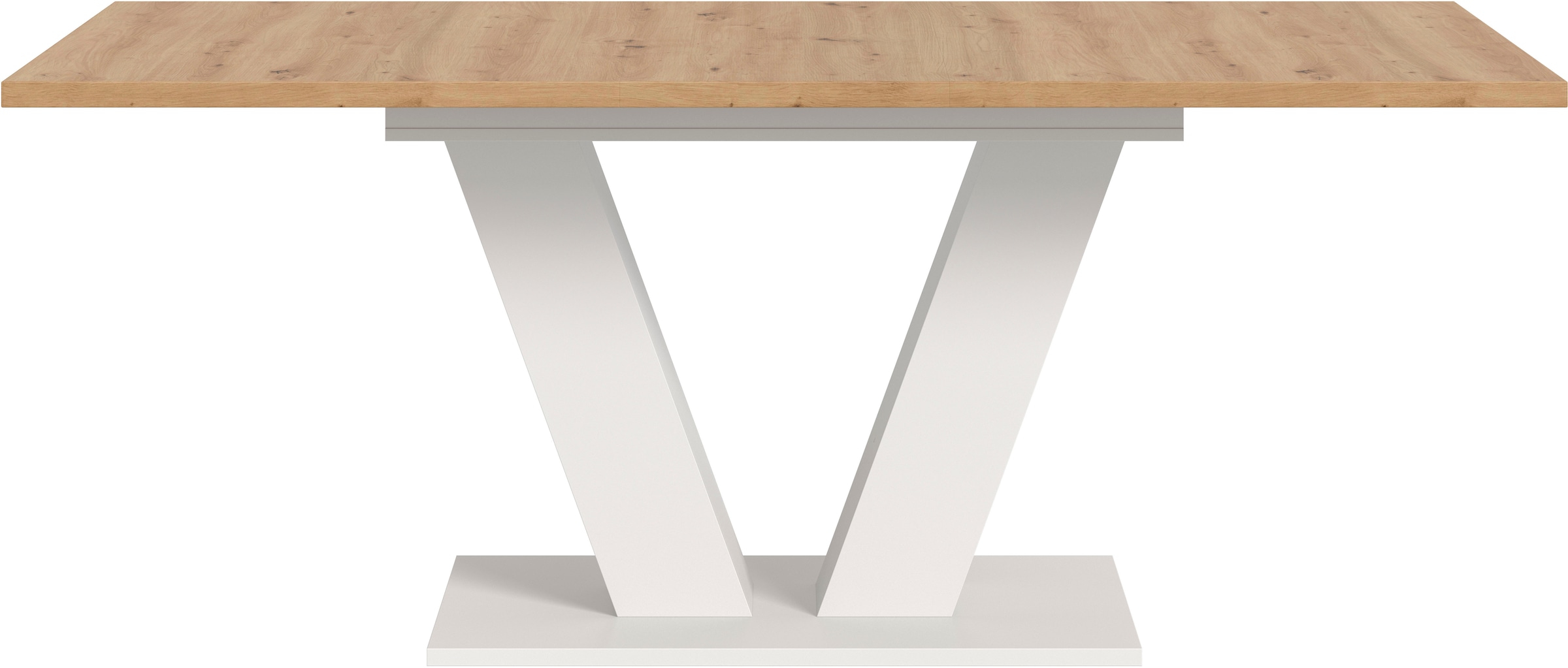 INOSIGN Esstisch »Motus, ausziehbar 150 -190 cm, inklusive 40 cm Einlegeplatte«, (Set, 1 St.), V-Gestell mit Bodenplatte, Tisch, Küchentisch, Esszimmer, Küche