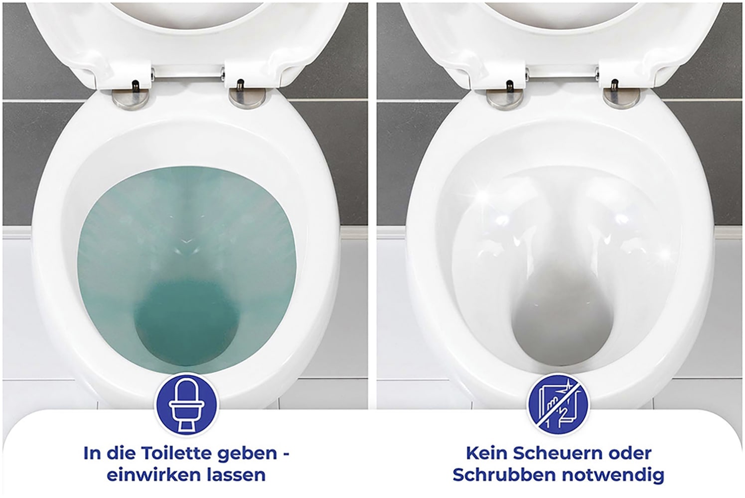 Maximex WC-Reiniger »Aktiv-Haftgel«, (Set), 3x500 ml, flüssiger WC-Reiniger für hygienische Sauberkeit, Ozean-Duft