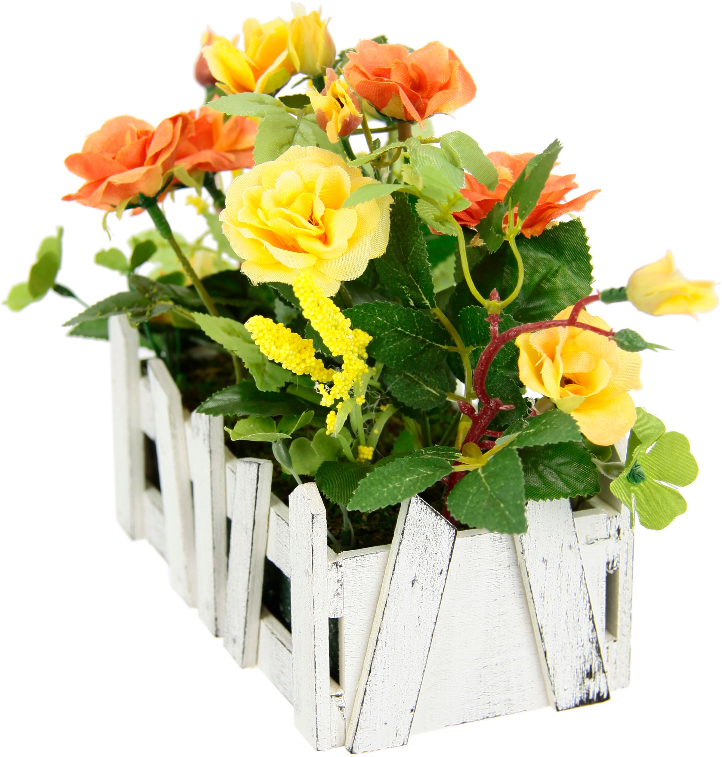 Kunstblume Künstliche Blumen bestellen bei I.GE.A. im OTTO Seidenblumen Rosenbusch Rosenblätter »Wildrosen Zaun«,