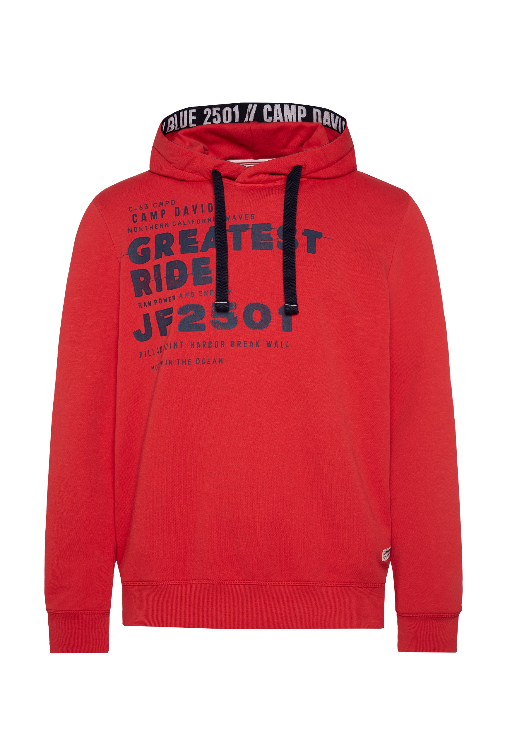 CAMP DAVID Kapuzensweatshirt, mit kontrastreichem Print