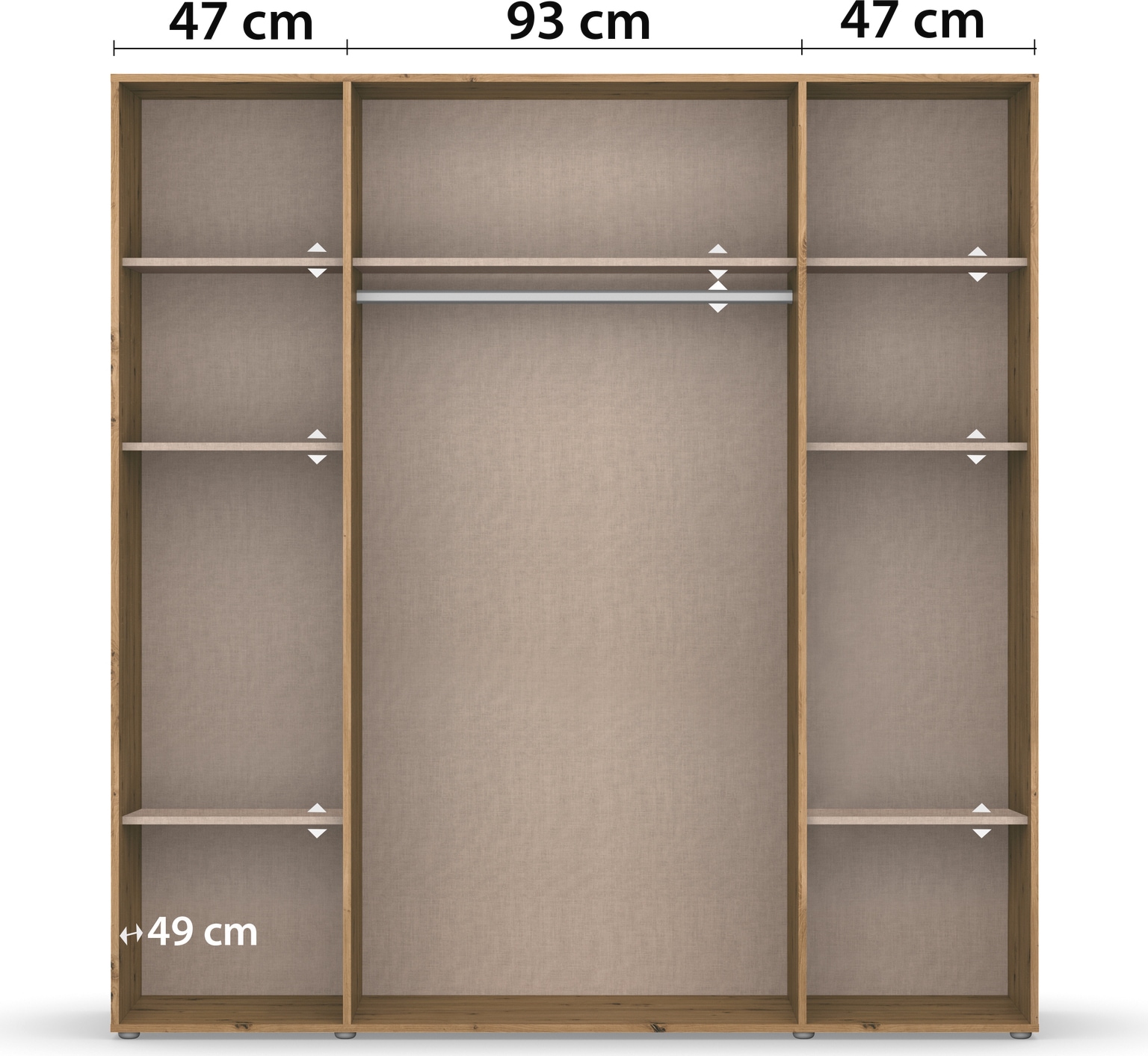 rauch Drehtürenschrank »Kleiderschrank Schrank Garderobe Wäscheschrank NABILA viel Stauraum«, (in 3 verschiedenen Ausstattungen BASIC/CLASSIC/PREMIUM), in 2 Breiten mit Push-to-Open Funktion TOPSELLER MADE IN GERMANY