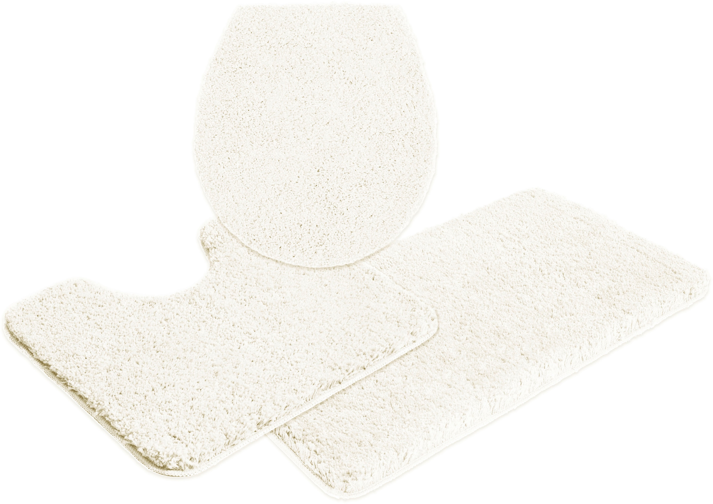 my home Badematte »Sanremo, Badvorleger, Badezimmer Teppich, sehr weich«, rutschhemmend beschichtet, fußbodenheizungsgeeignet-schnell trocknend, Badteppich, unifarben, rechteckig, rund & als 3-tlg. Set erhältlich