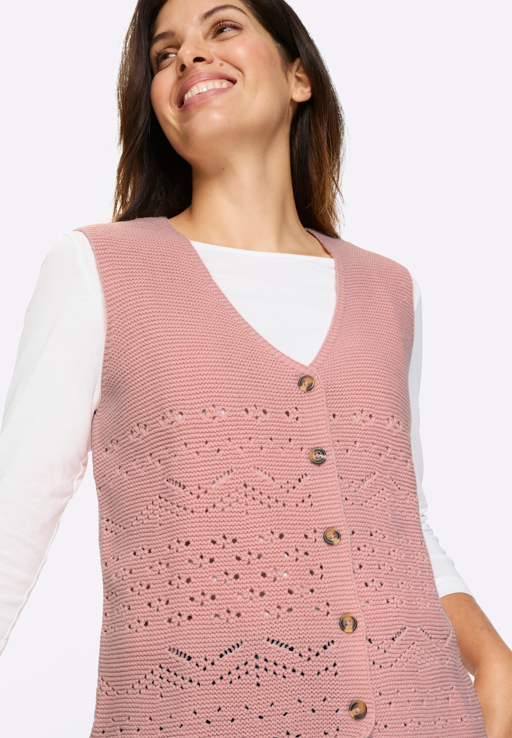 Sieh an! Strickweste »Strickweste Strickweste im Ajour-Muster«