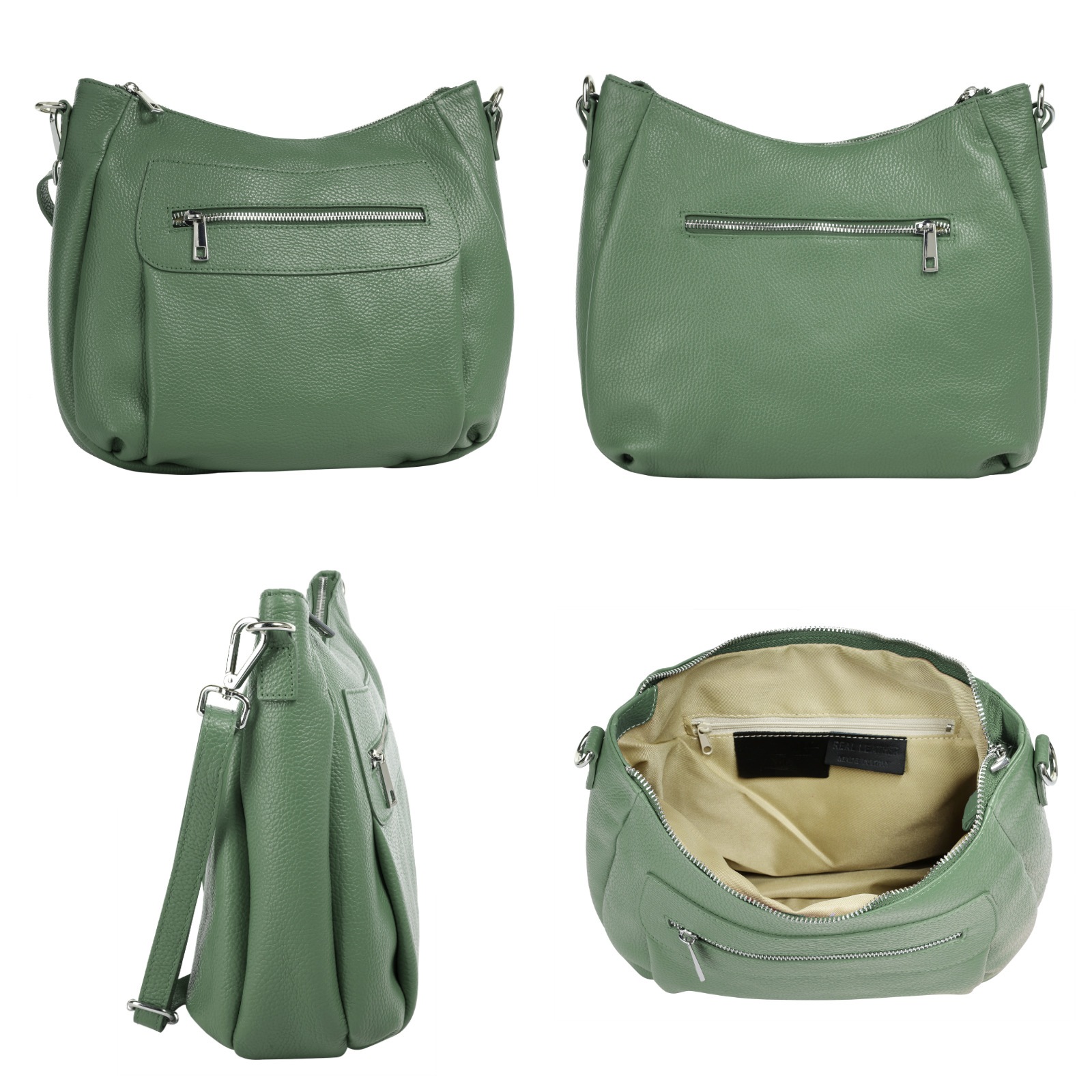 Samantha Look Umhängetasche, echt Leder, Made in Italy