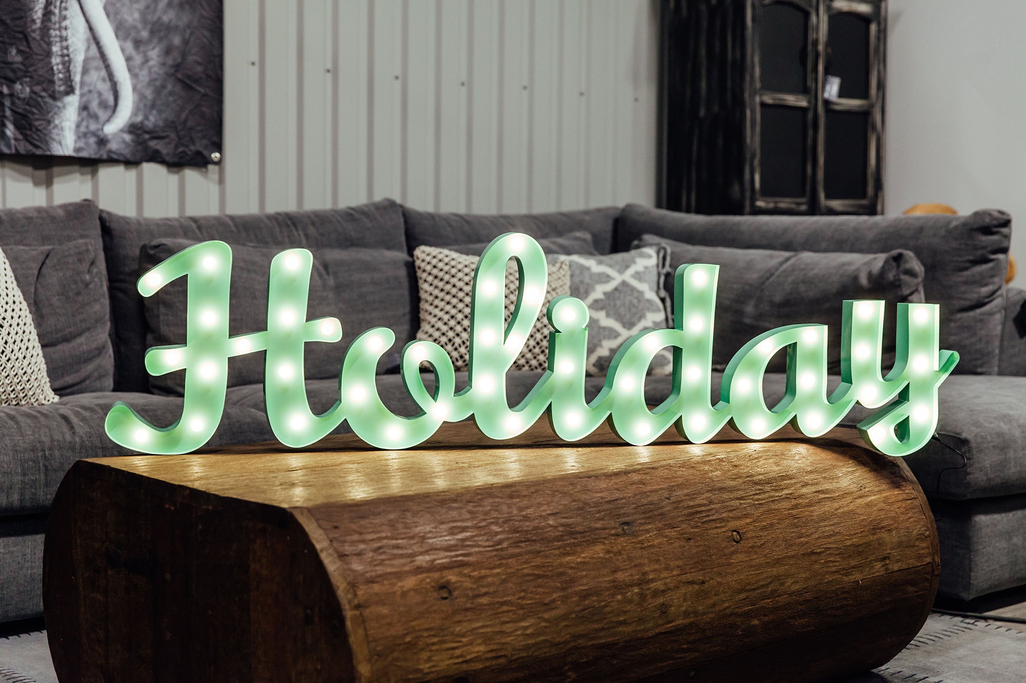 MARQUEE LIGHTS LED Dekolicht »Holiday«, 48 flammig, Leuchtmittel LED-Modul | LED fest integriert, Wandlampe, Tischlampe Schriftzug Holiday 48 Leuchtmittel - 149x38 cm