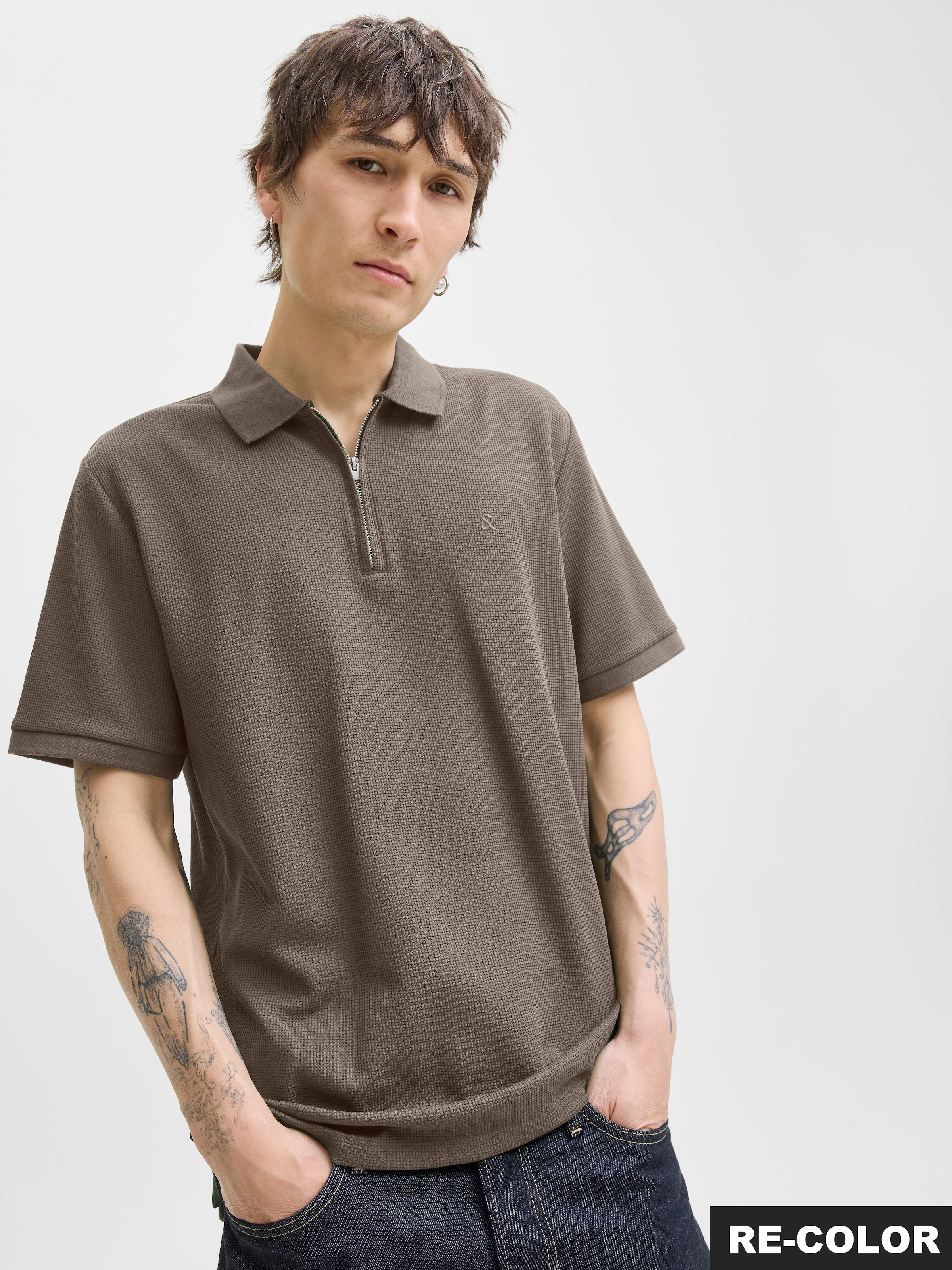 Jack & Jones Poloshirt »JJEAUSTIN ZIP POLO SS NOOS« mit Polokragen