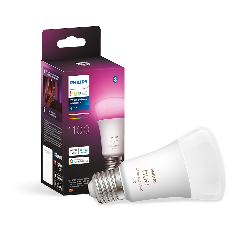 Philips Hue Smarte LED-Leuchte »White & Col. Amb. E27 Einzelpack 1100«
